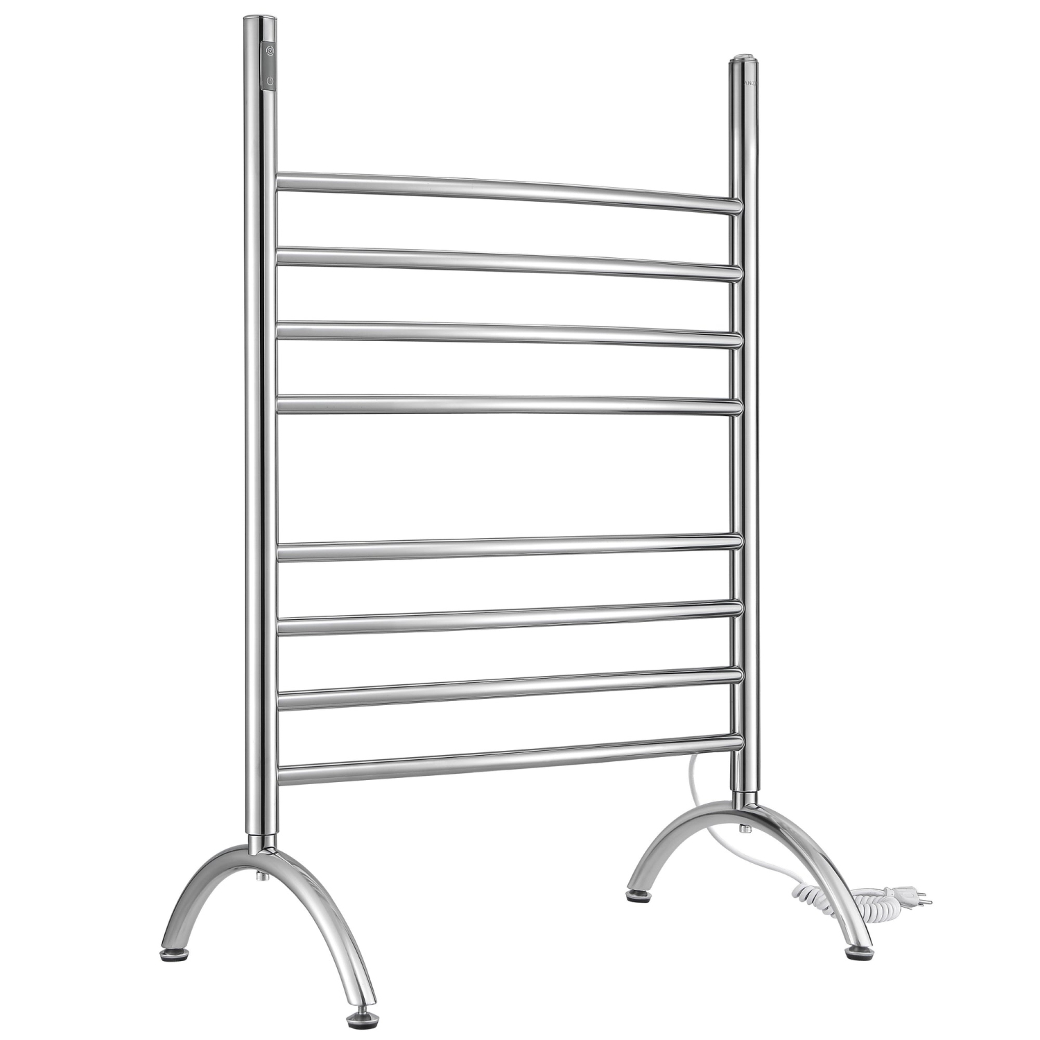 Ancona Imperia OBT 3 in 1, 8-Bar Towel Warmer with Integrated On-Board Timer in Polished Stainless Steel