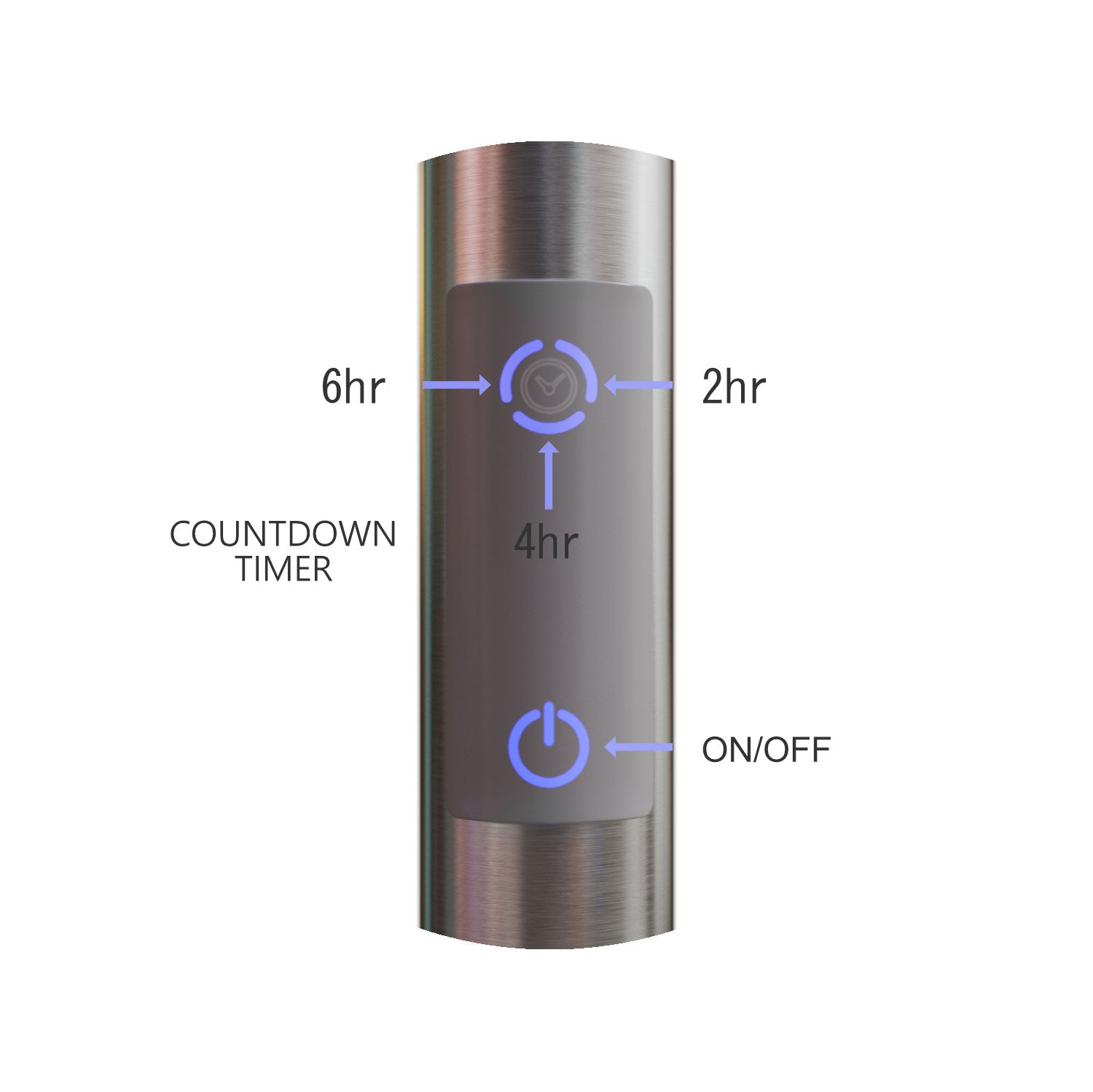 Ancona Imperia OBT 3 in 1, 8-Bar Towel Warmer with Integrated On-Board Timer in Polished Stainless Steel