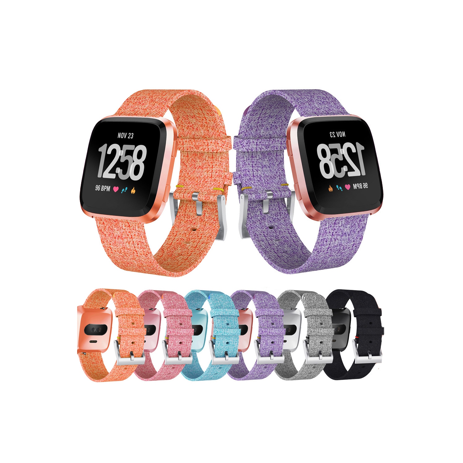 StrapsCo Canvas Watch Band Strap for Fitbit Versa