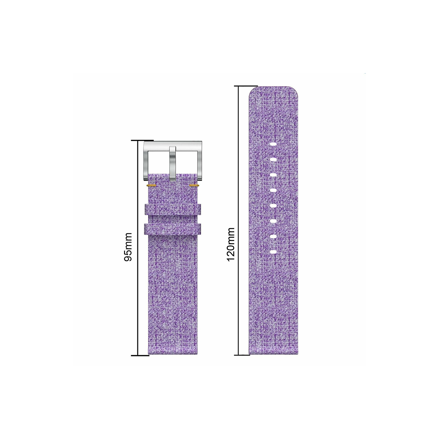 StrapsCo Canvas Watch Band Strap for Fitbit Versa - Purple
