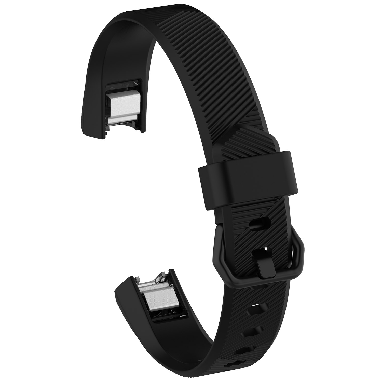 StrapsCo Silicone Rubber Watch Band Strap for Fitbit Alta & Alta HR - Short-Medium - Black