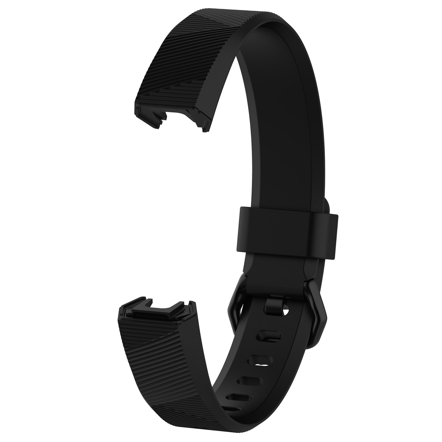 StrapsCo Silicone Rubber Watch Band Strap for Fitbit Alta & Alta HR - Short-Medium - Black