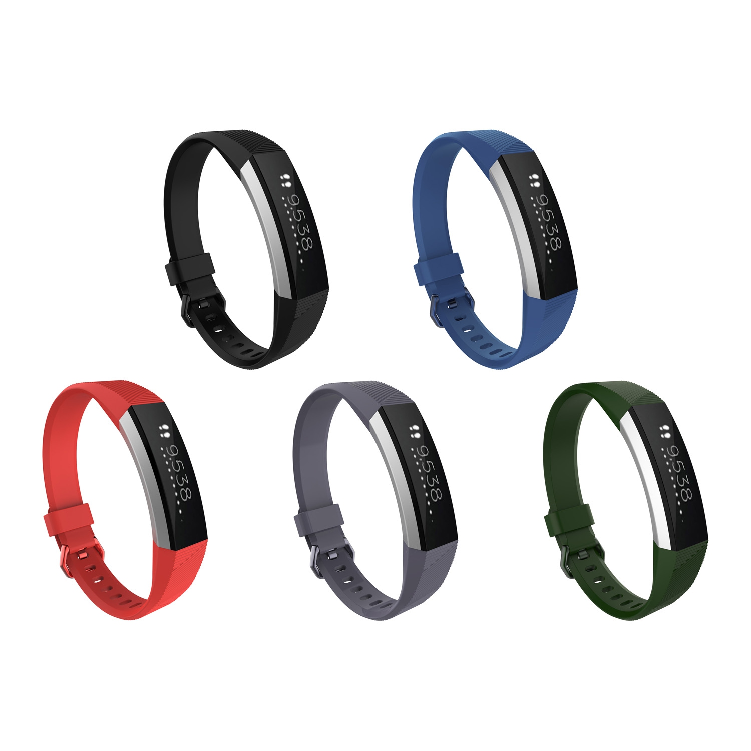 StrapsCo Silicone Rubber Watch Band Strap for Fitbit Alta & Alta HR - Short-Medium - Black