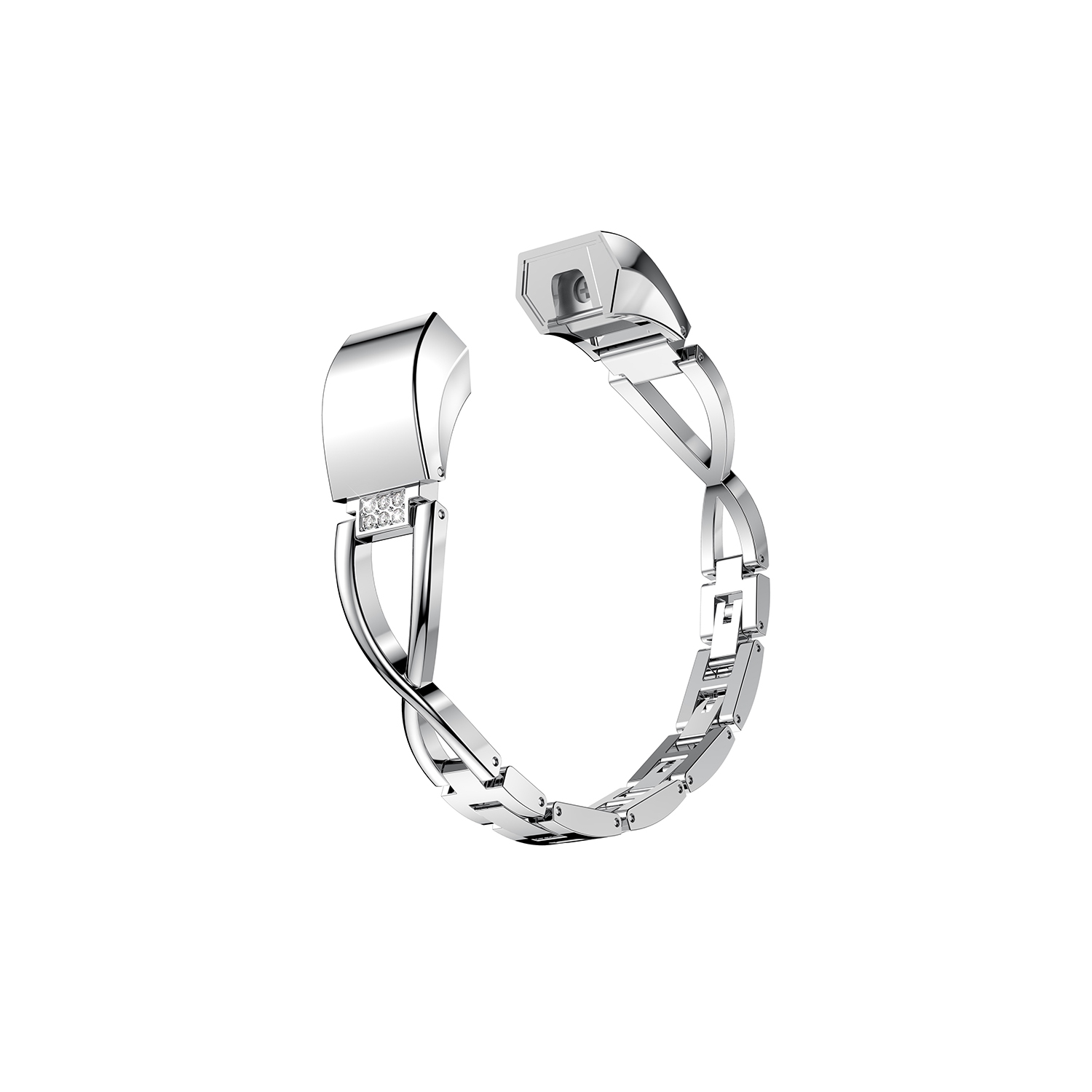 StrapsCo Alloy Watch Bracelet Band Strap with Rhinestones for Fitbit Alta & Alta HR