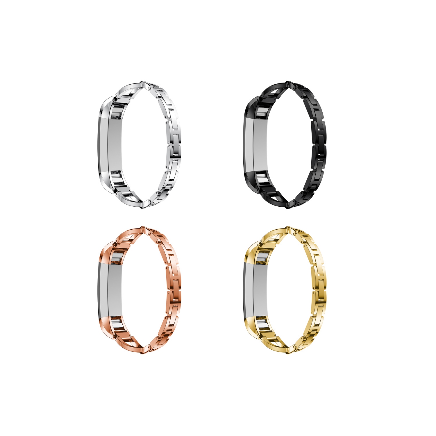 StrapsCo Alloy Watch Bracelet Band Strap with Rhinestones for Fitbit Alta & Alta HR