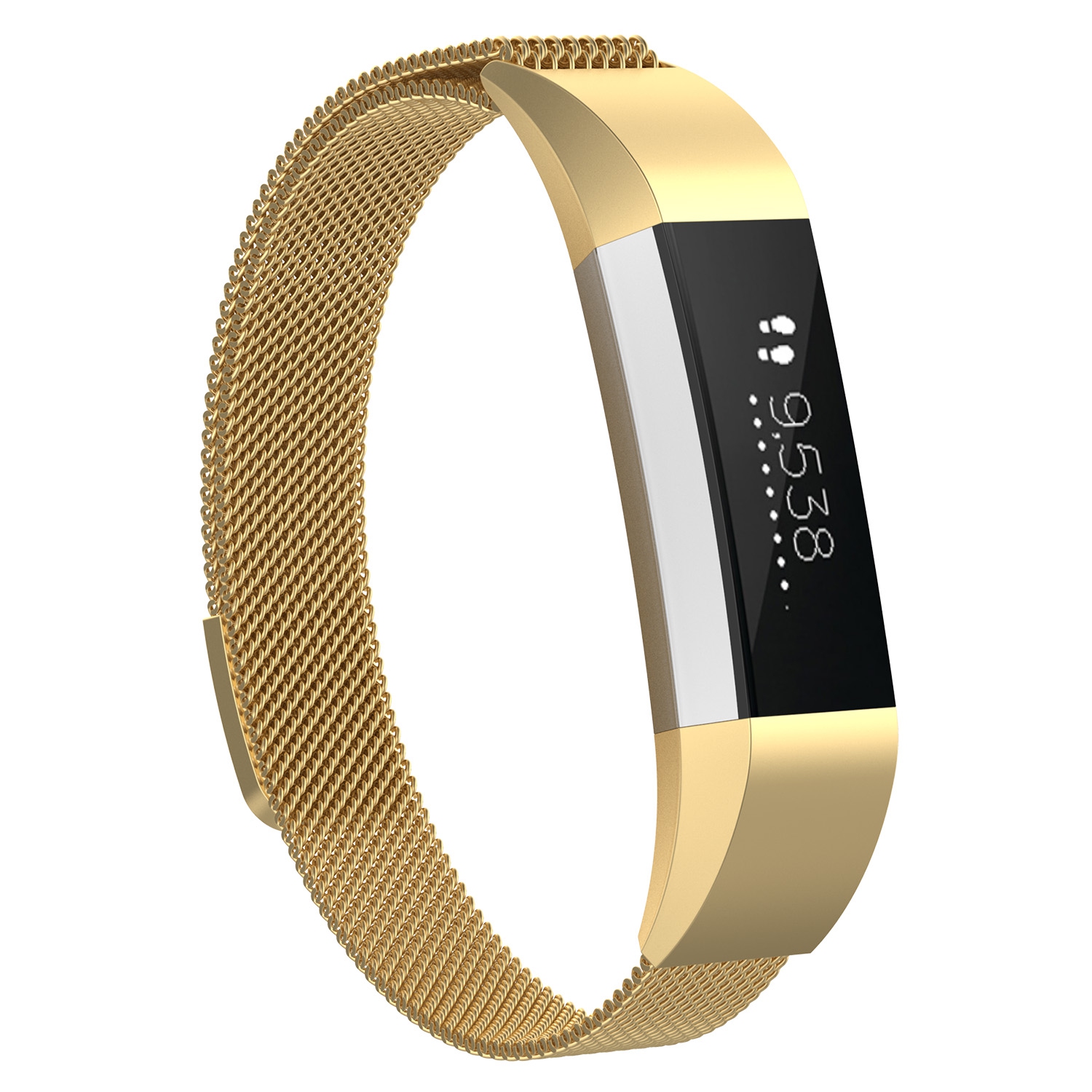 StrapsCo Stainless Steel Milanese Mesh Watch Band Strap for Fitbit Ace - Yellow Gold