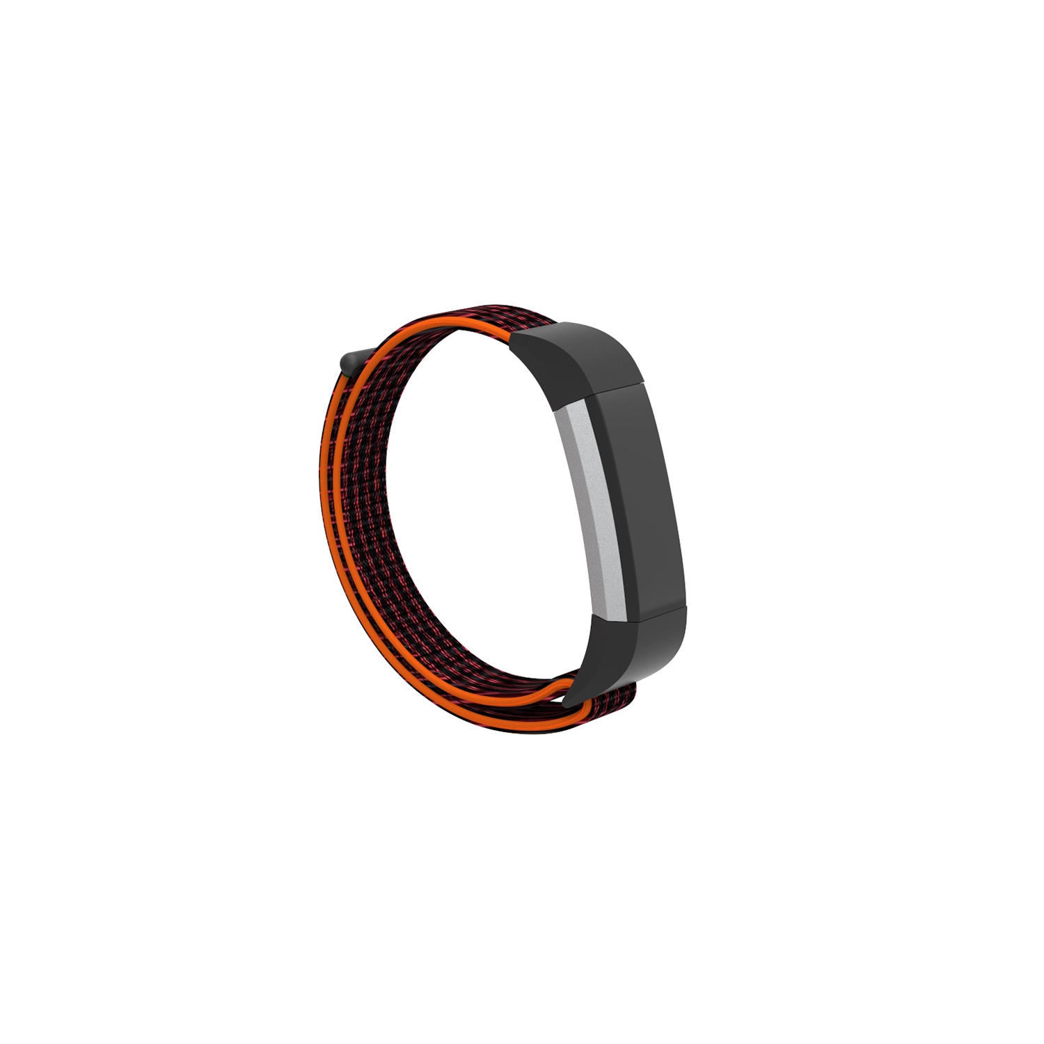 StrapsCo Woven Nylon Watch Band Strap for Fitbit Alta & Alta HR - Black & Red