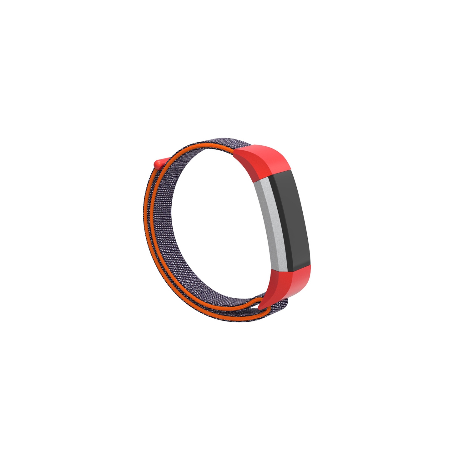 StrapsCo Woven Nylon Watch Band Strap for Fitbit Alta & Alta HR - Red & Grey