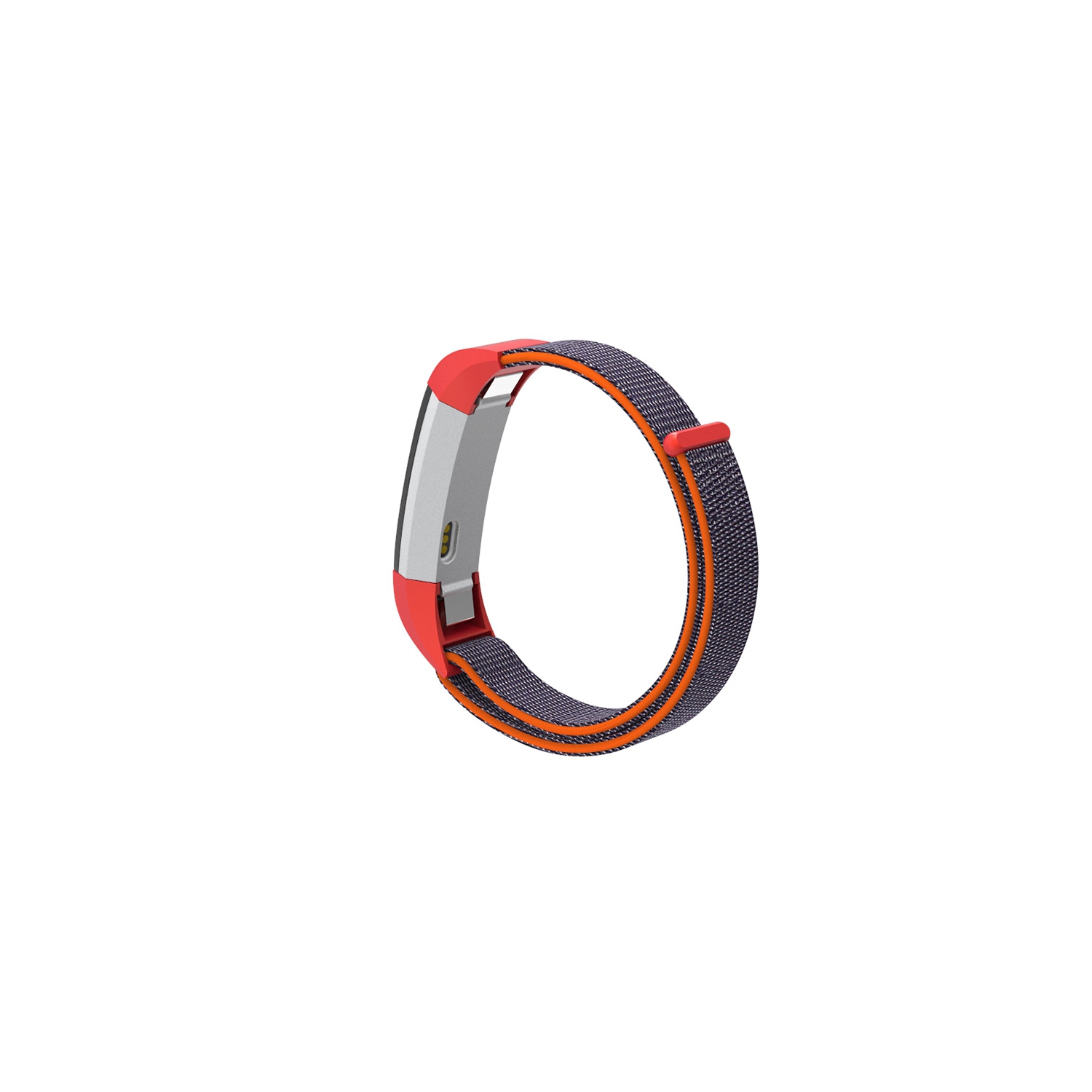 StrapsCo Woven Nylon Watch Band Strap for Fitbit Alta & Alta HR - Red & Grey