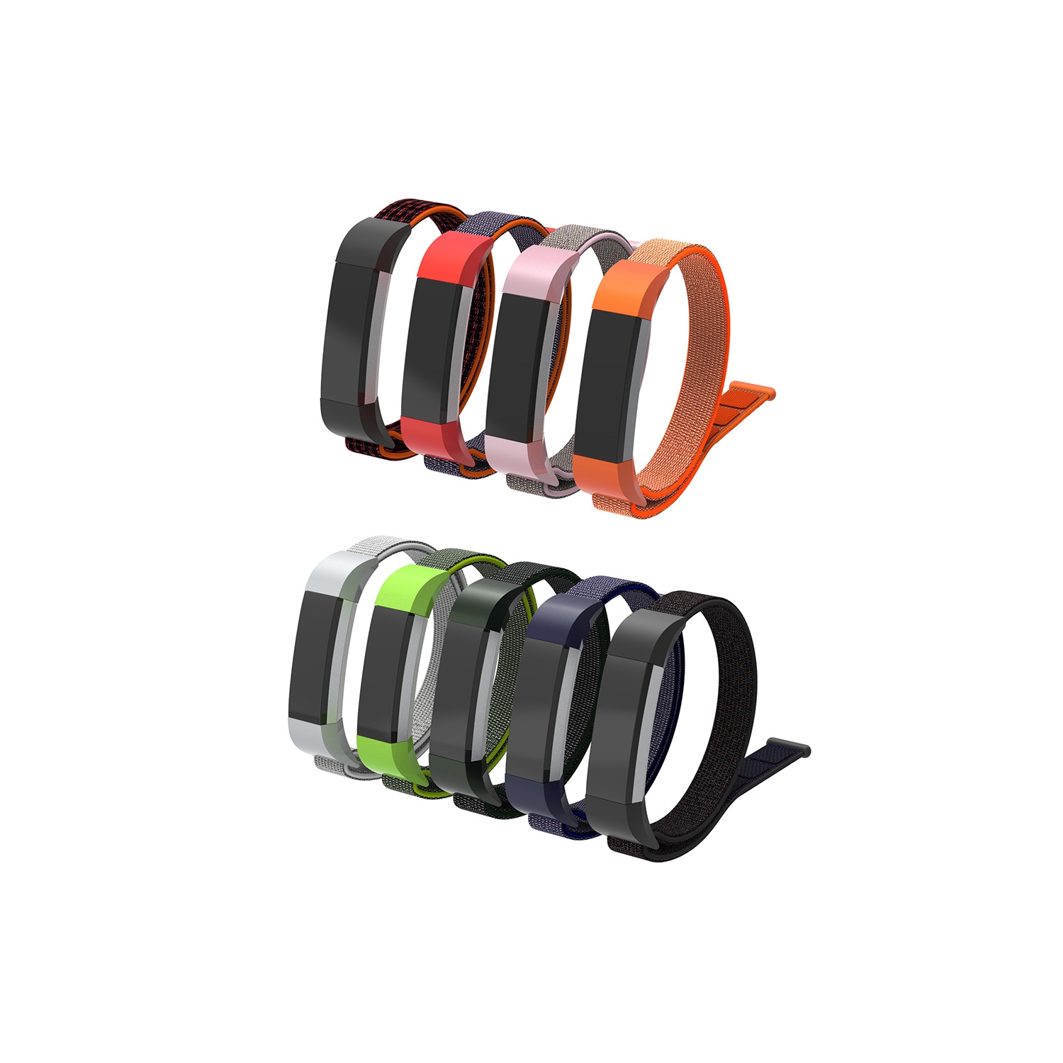 StrapsCo Woven Nylon Watch Band Strap for Fitbit Alta & Alta HR - Red & Grey