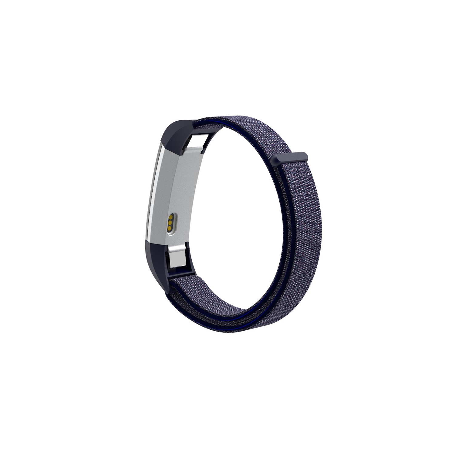 StrapsCo Woven Nylon Watch Band Strap for Fitbit Alta & Alta HR - Navy Blue & Grey