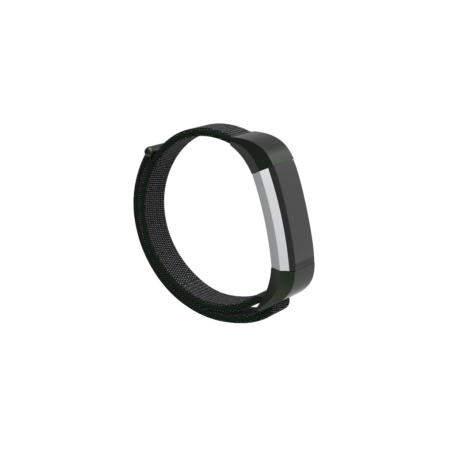 StrapsCo Woven Nylon Watch Band Strap for Fitbit Alta & Alta HR - Olive Green & Grey