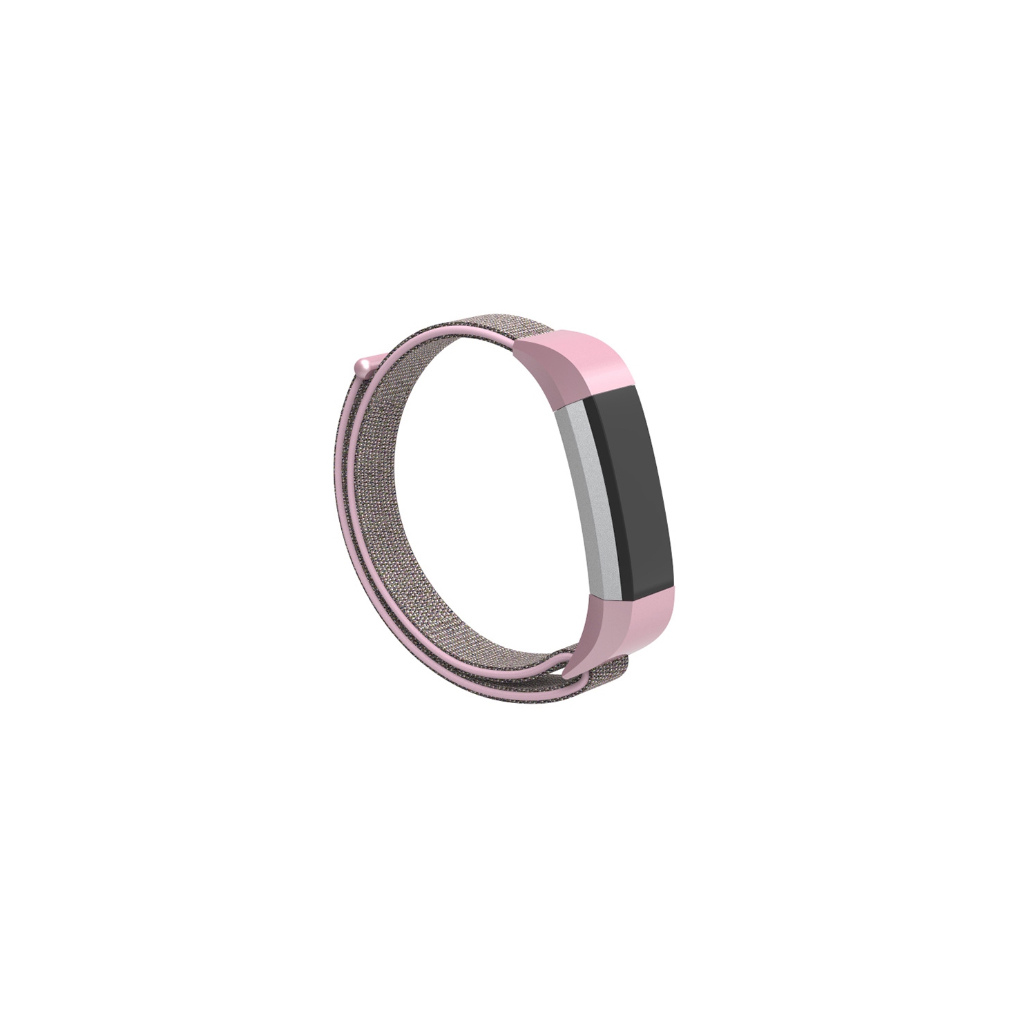 StrapsCo Woven Nylon Watch Band Strap for Fitbit Alta & Alta HR - Pink & Grey