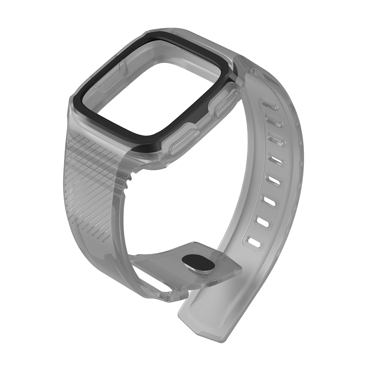 StrapsCo Silicone Rubber Watch Band Strap with Case Protector for Fitbit Versa