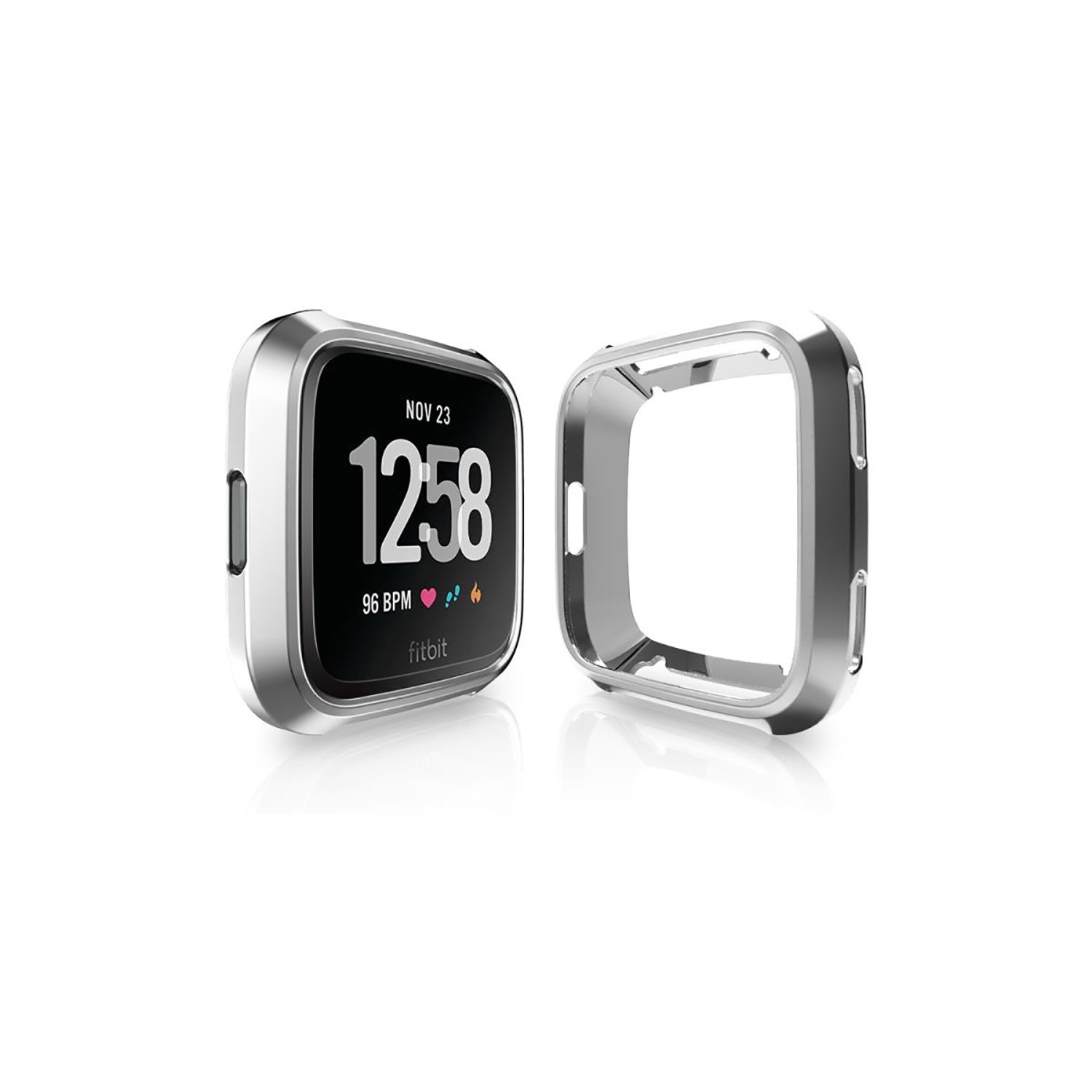 StrapsCo TPU Protective Case for Fitbit Versa - Silver