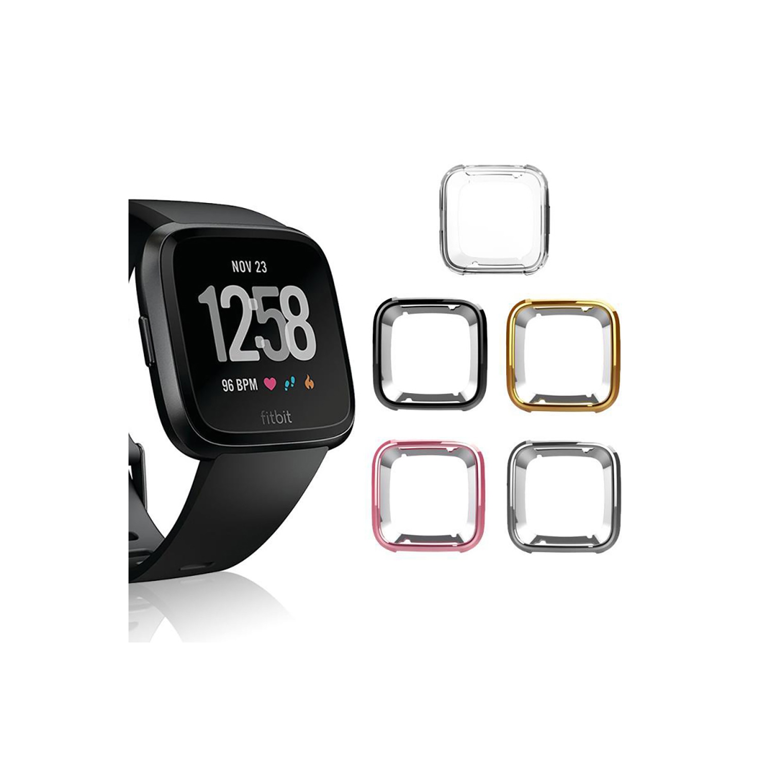 StrapsCo TPU Protective Case for Fitbit Versa - Silver