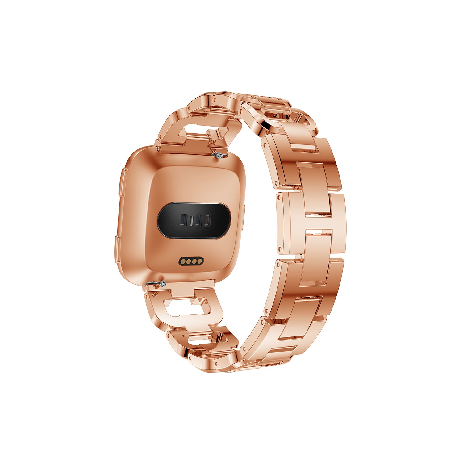 StrapsCo D-Link Alloy Watch Bracelet Band Strap with Rhinestones for Fitbit Versa