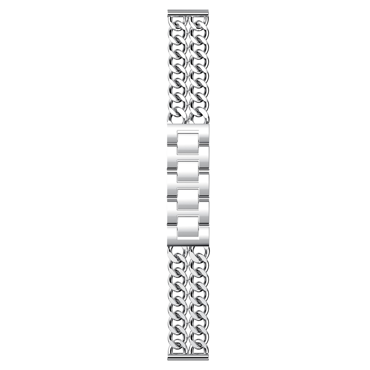 StrapsCo Alloy Chain Link Watch Bracelet Band Strap for Fitbit Versa - Silver