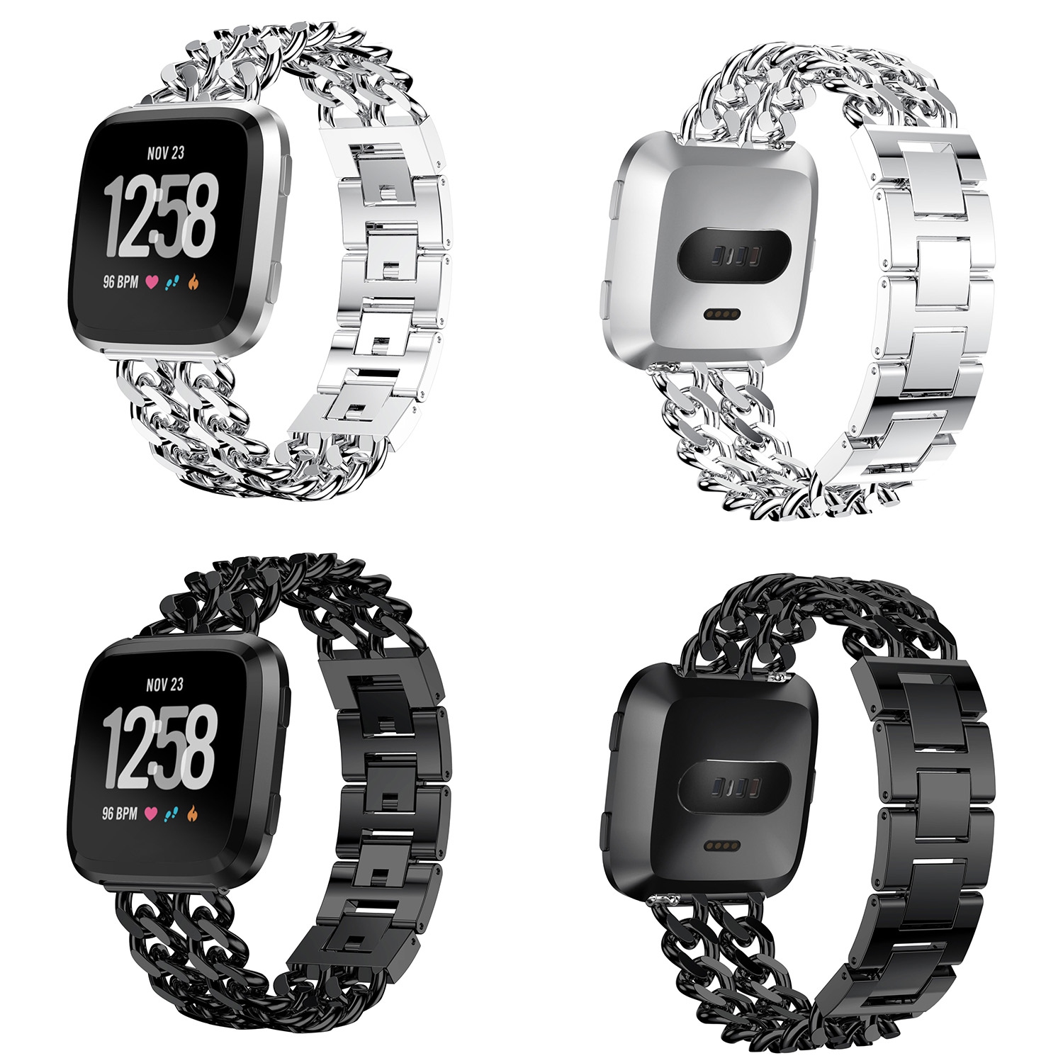 Fitbit versa metal hot sale link band