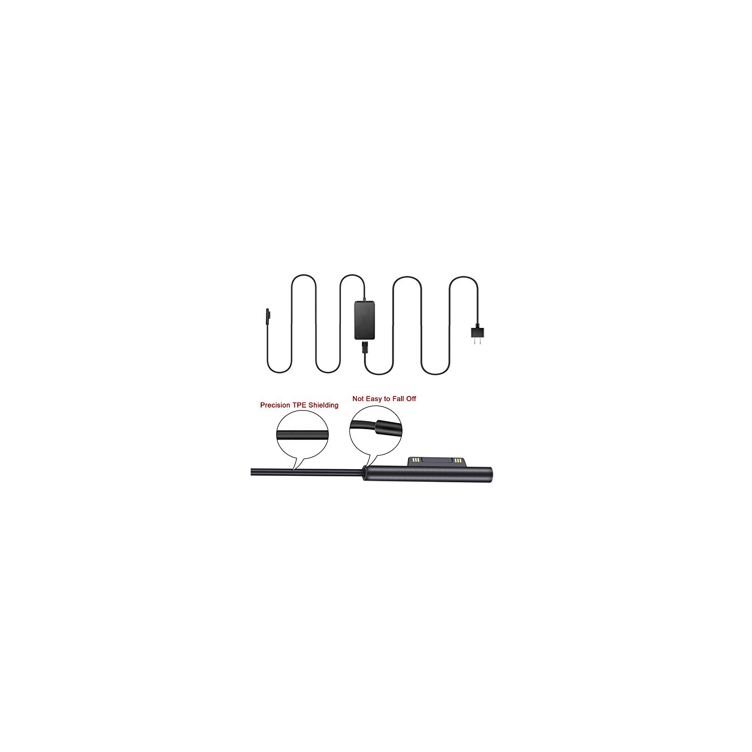 Surface Pro Surface Laptop Charger, 44W 15V 2.58A Power Supply Compatible Microsoft Surface Pro 6 Pro 4 Pro 3 Surface Laptop