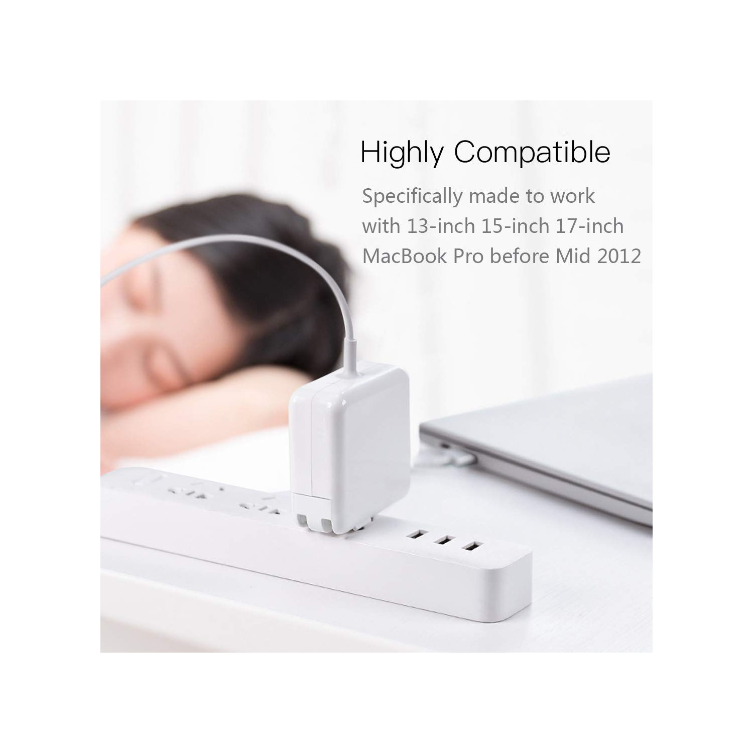 Tucker TM Charger Fit for MacBook Air Charger, 45W Magsafe 1 Power Adapter, L-Tip Magnetic Connector - Magsafe Charger