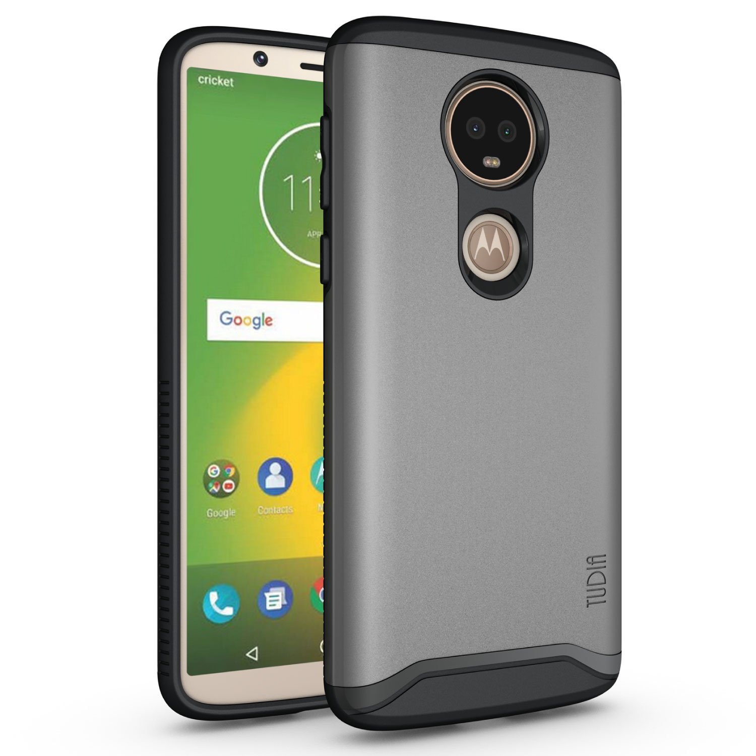 Motorola Moto E5 Plus Case TUDIA [Merge] Protection/Rugged but Slim Dual Layer Case for Motorola Moto E5 Plus (Metallic Slate)