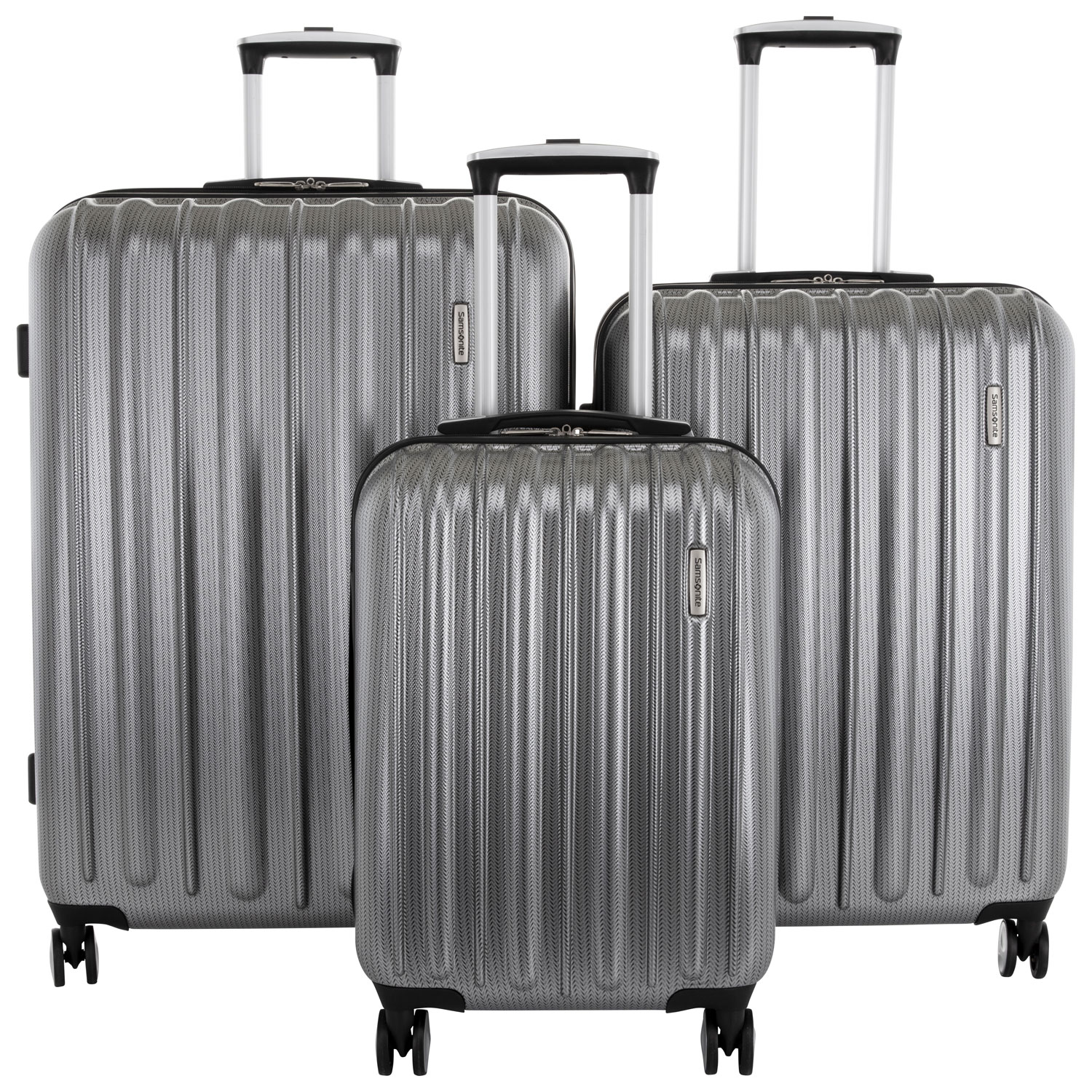 Samsonite Quarry 3-Piece Hard Side Expandable Luggage Set - Silver - Only at Best Buy