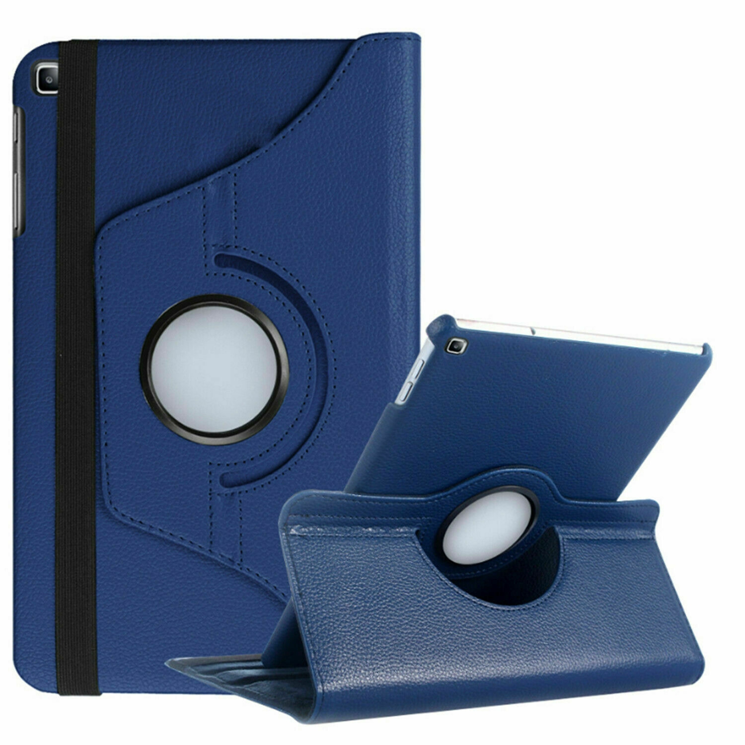 【CSmart】 360 Rotating Leather Tablet Case Smart Stand Cover for Samsung Tab A 10.1" 2019 T510 T515, Navy