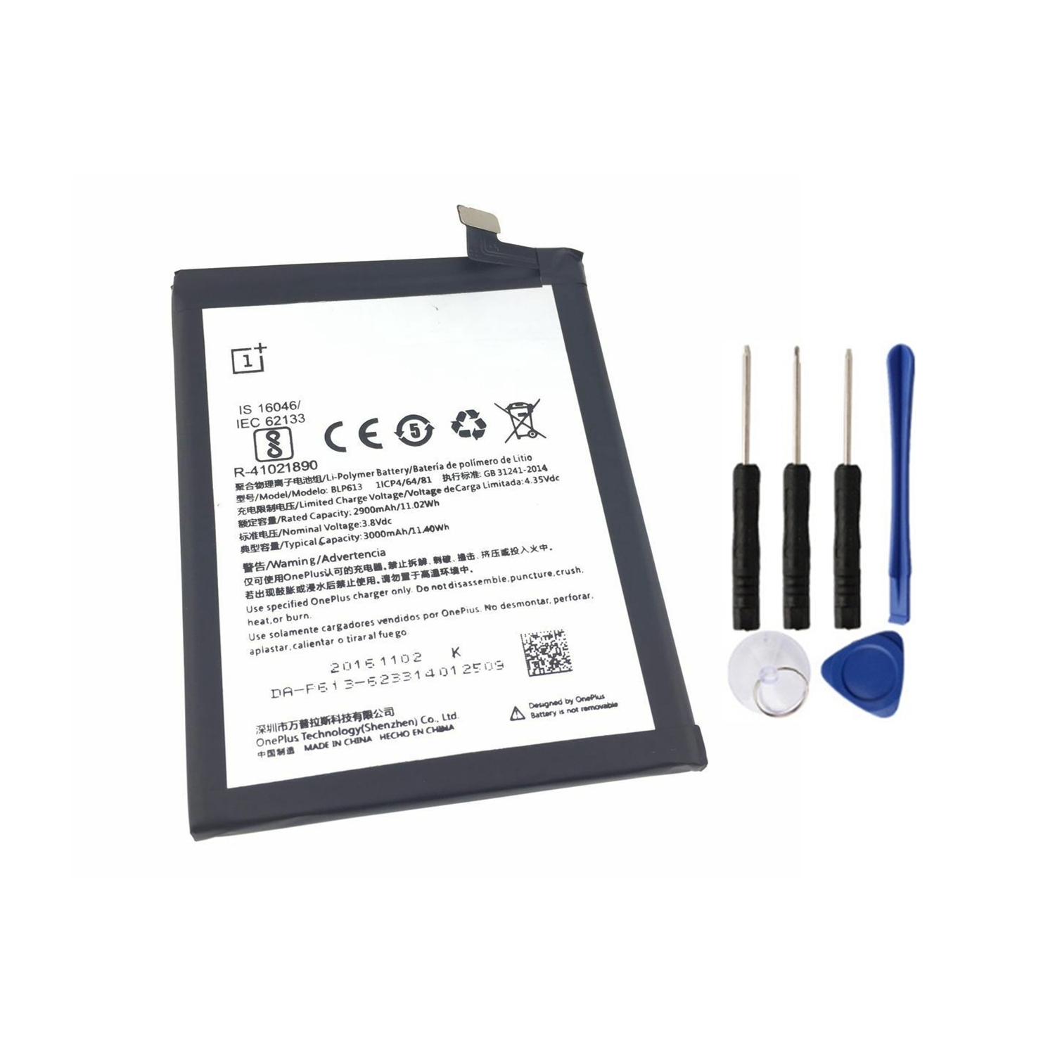 Replacement Battery & Repair Tools Compatible for OnePlus 3T, BLP633