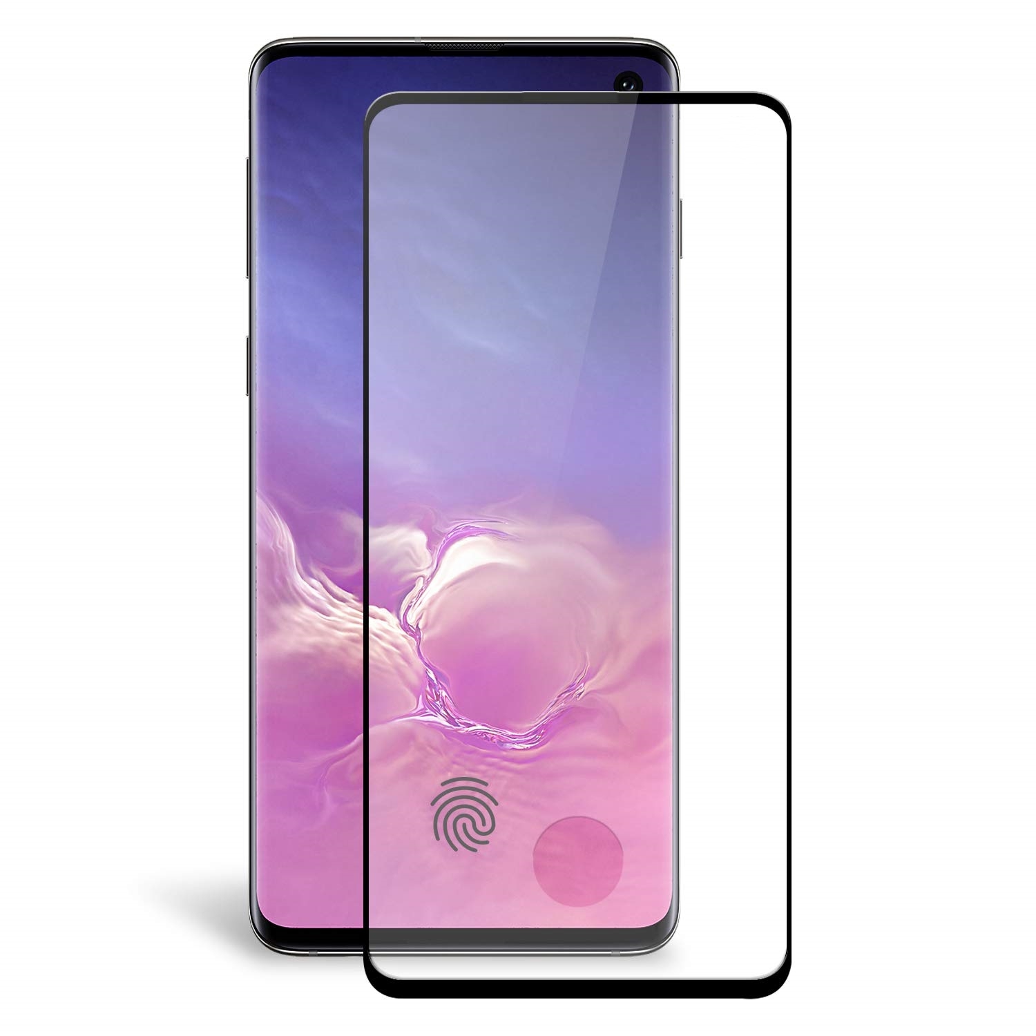 【CSmart】 Case Friendly 3D Curved Full Coverage Tempered Glass Screen Protector for Samsung Galaxy S10 Plus, Black