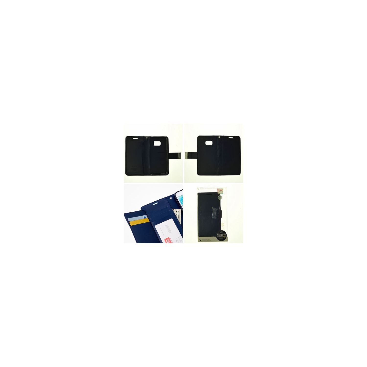  Journal journalier riche pour Samsung S7 Edge Goospery, noir