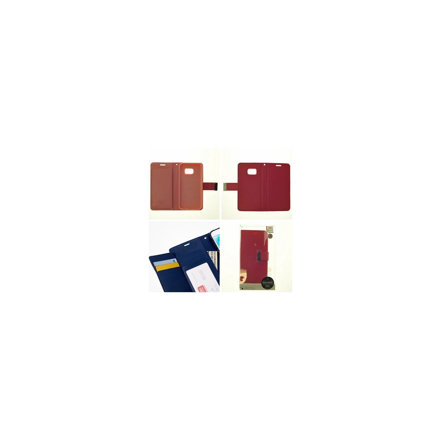  Journal journalier riche pour Samsung S7 Edge Goospery, rose vif