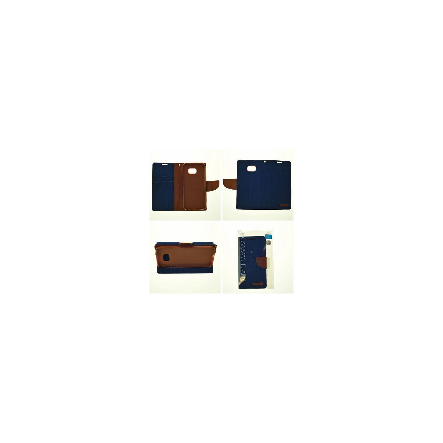 &nbsp;Journal intime en toile pour Samsung S7 Edge Goospery, bleu