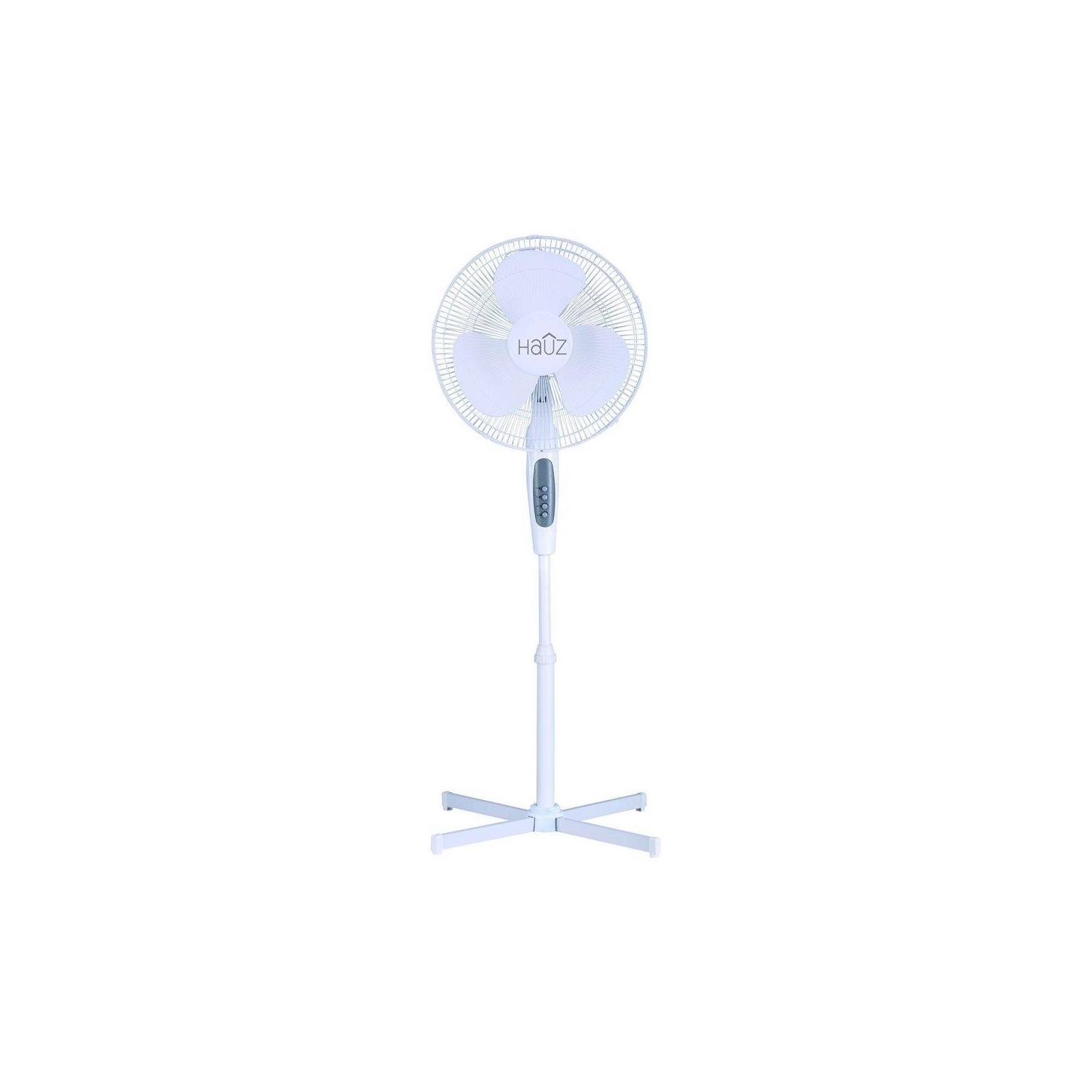Hauz Oscillating Pedestal Fan 3 Speed Control 16 Inches White