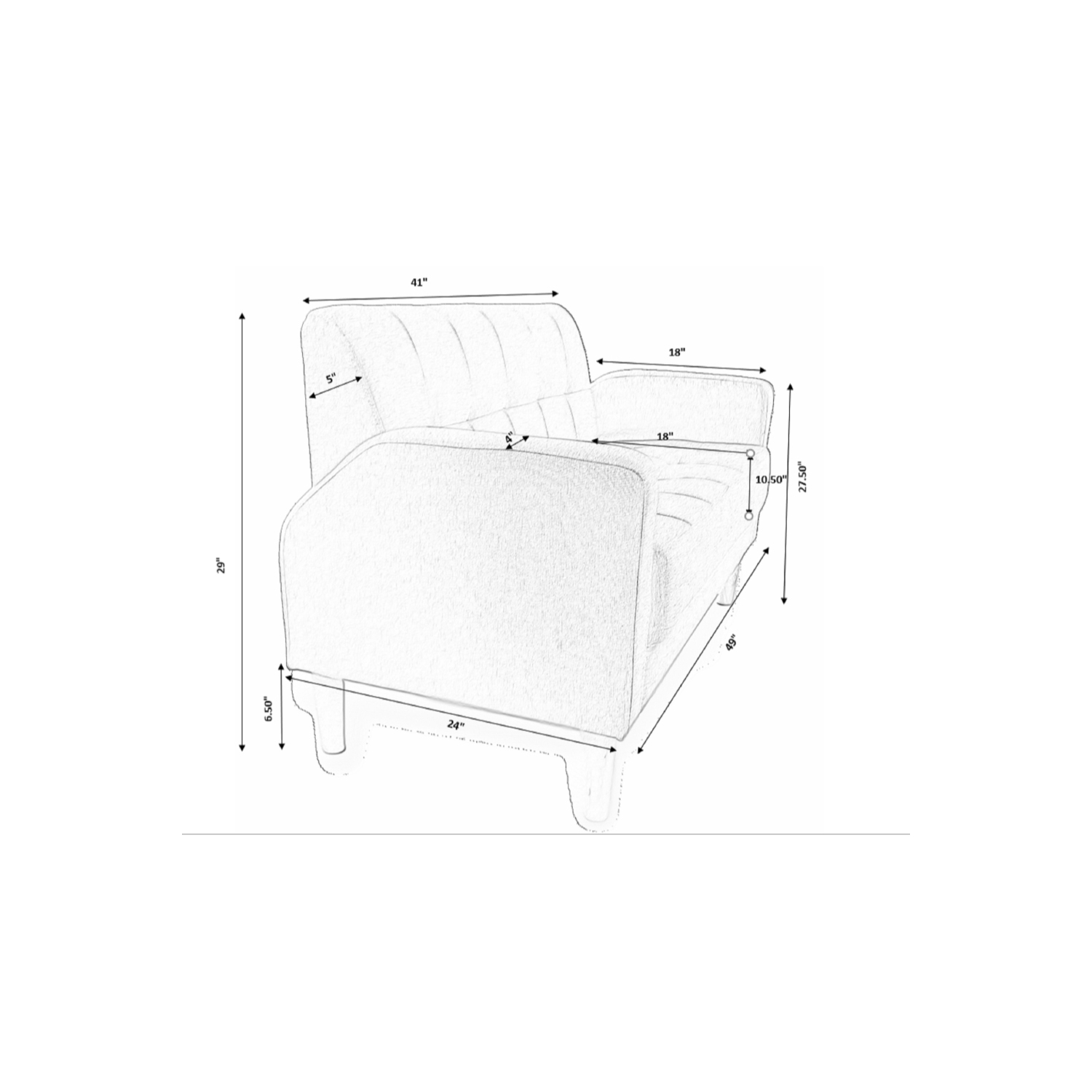 ViscoLogic Mid-Century Modern Sofas Suitable for Small Spaces LoveSeat - Brown