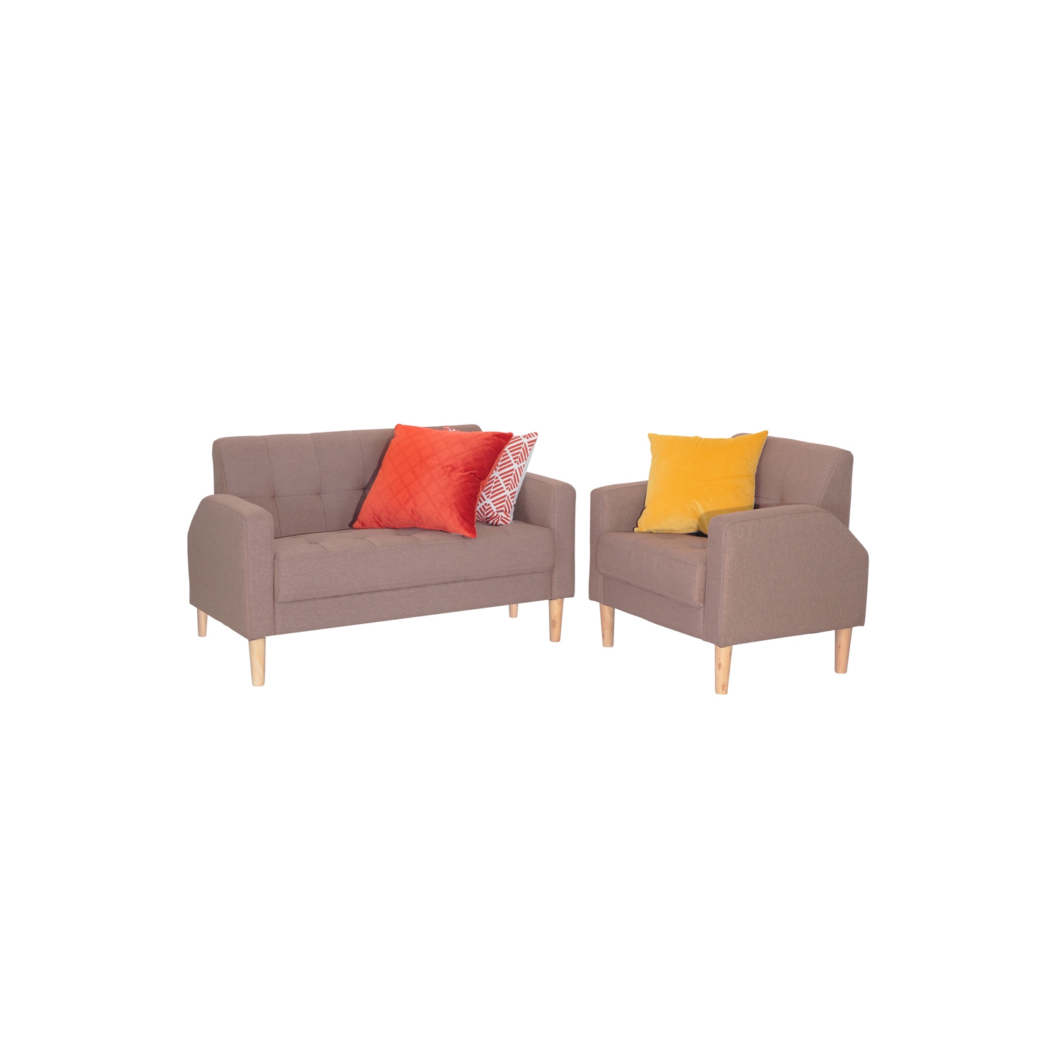 ViscoLogic Mid-Century Modern Sofas Suitable for Small Spaces Arm Chair - Brown