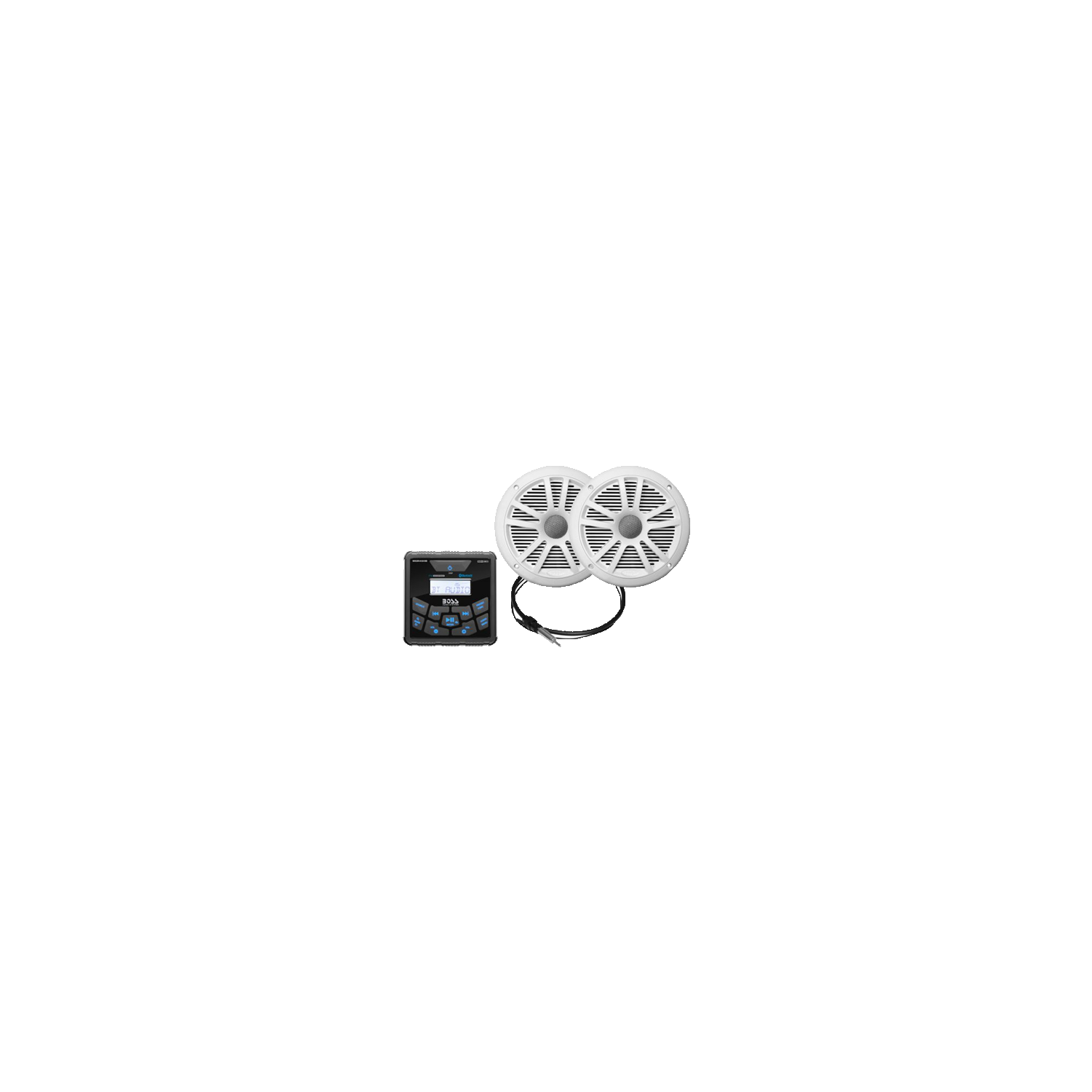 Marine Stereo Package, Square, AM/FM/MP3