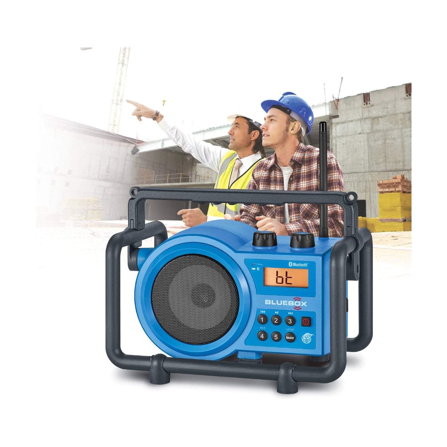 Sangean BlueBox AM/FM Ultra-Rugged Digital Receiver with Bluetooth - 12.4", Blue