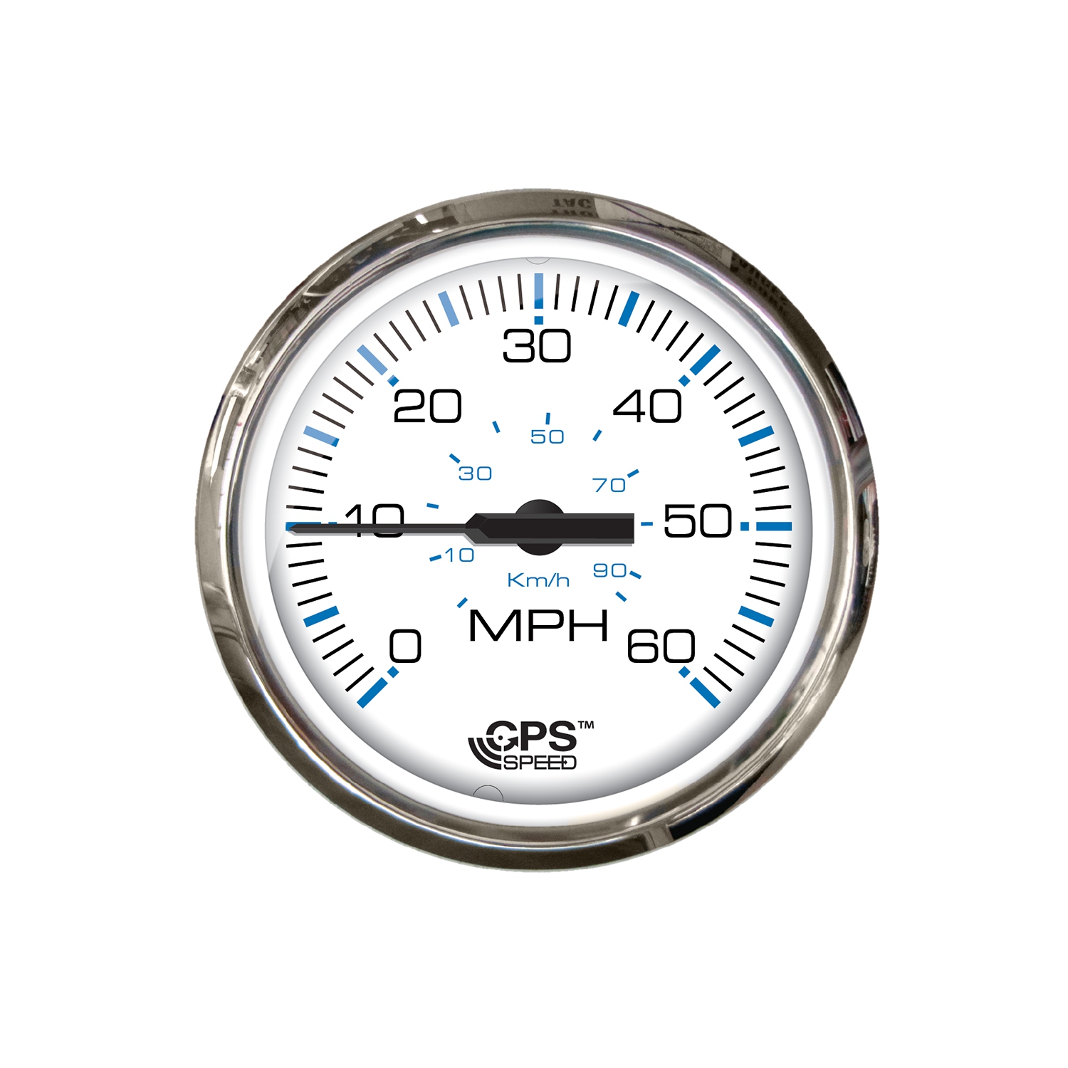 Faria Chesepeake White SS 4" Studded Speedometer - 60MPH