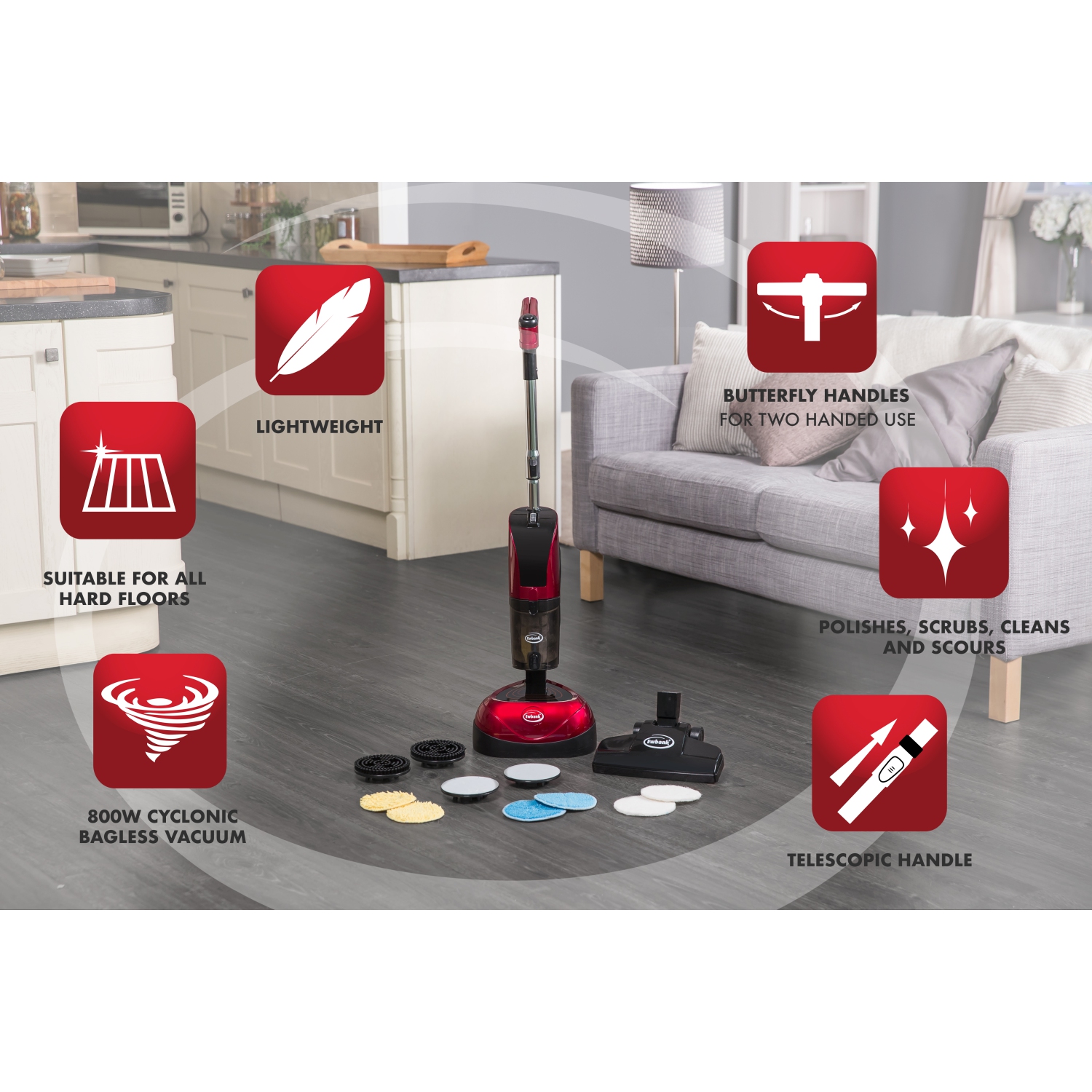 Polisseuse / aspirateur puissant pour sols multi-usage Ewbank EPV1100