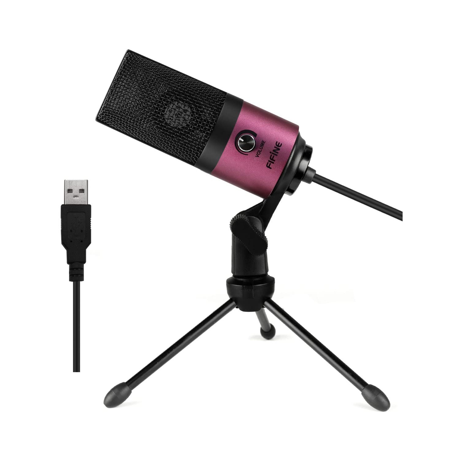 Fifine Usb Podcast Condenser Microphone Recording On Laptop, No Need Sound Card Interface and Phantom Power-K669