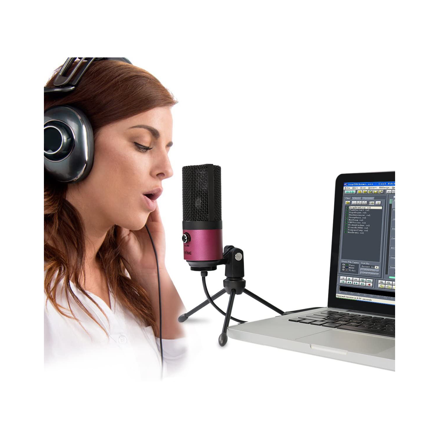Fifine Usb Podcast Condenser Microphone Recording On Laptop, No Need Sound Card Interface and Phantom Power-K669
