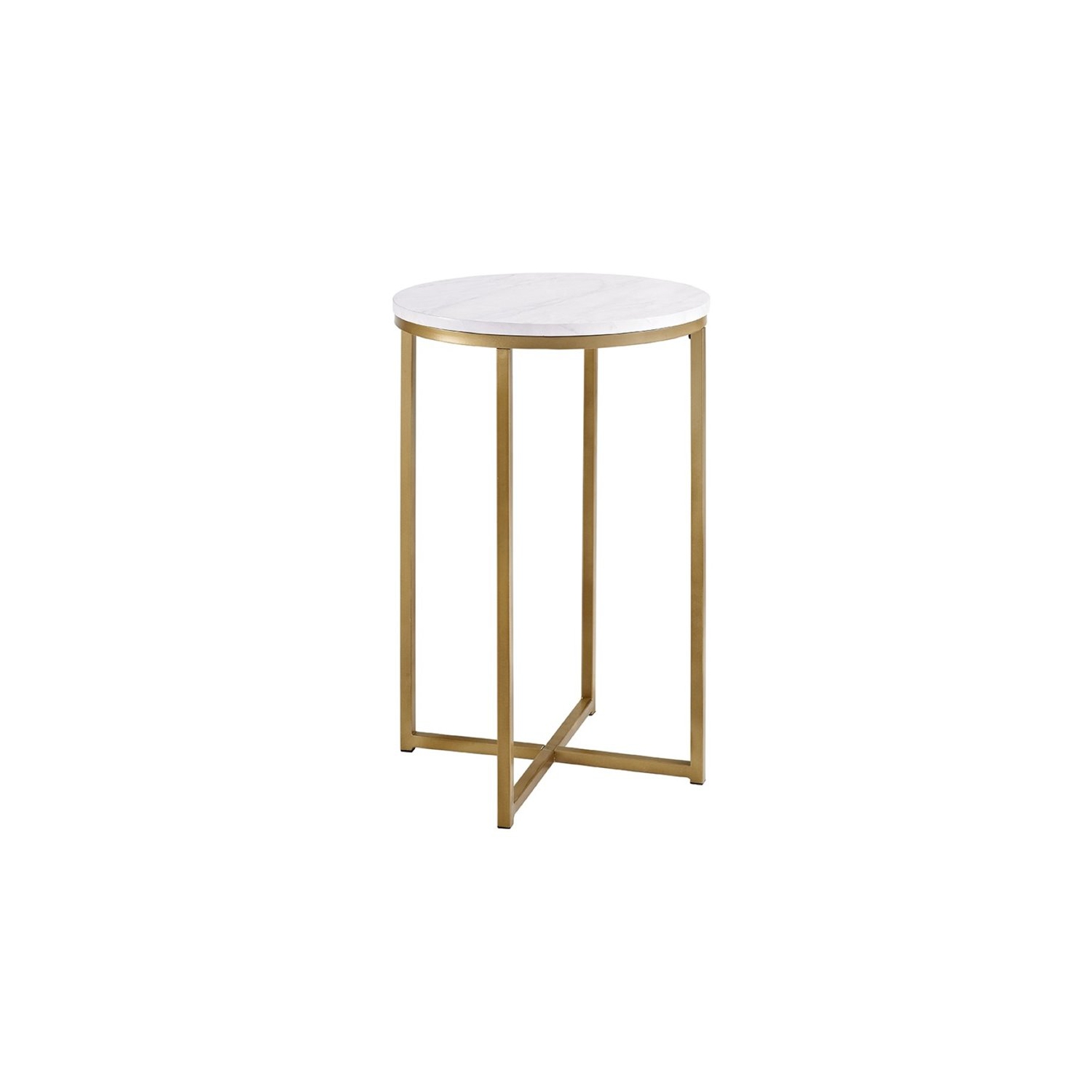 WE Furniture 16 Classy Round Side Table Marble Gold Best Buy Canada