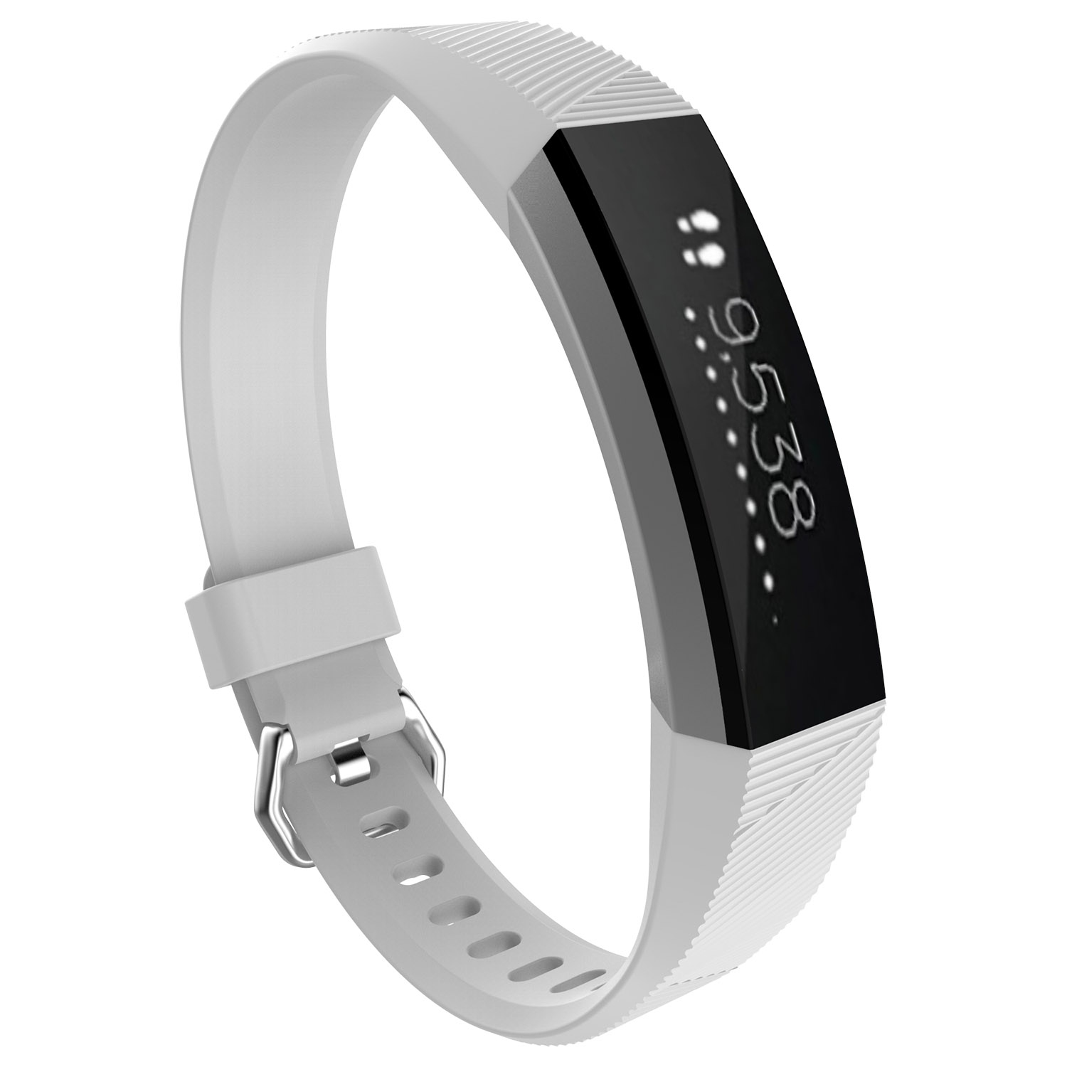 StrapsCo Silicone Rubber Watch Band Strap for Fitbit Alta & Alta HR - Short-Medium - White
