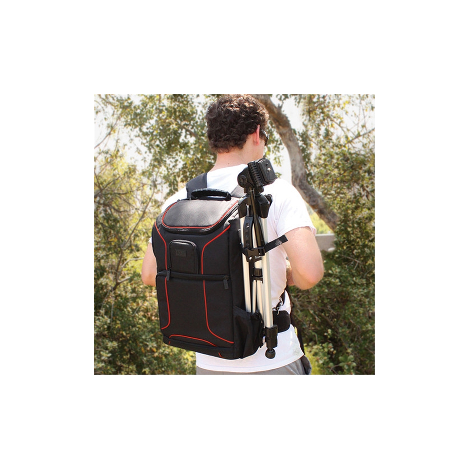 USA GEAR GRSLS17100RDEW DSLR Camera Backpack Red