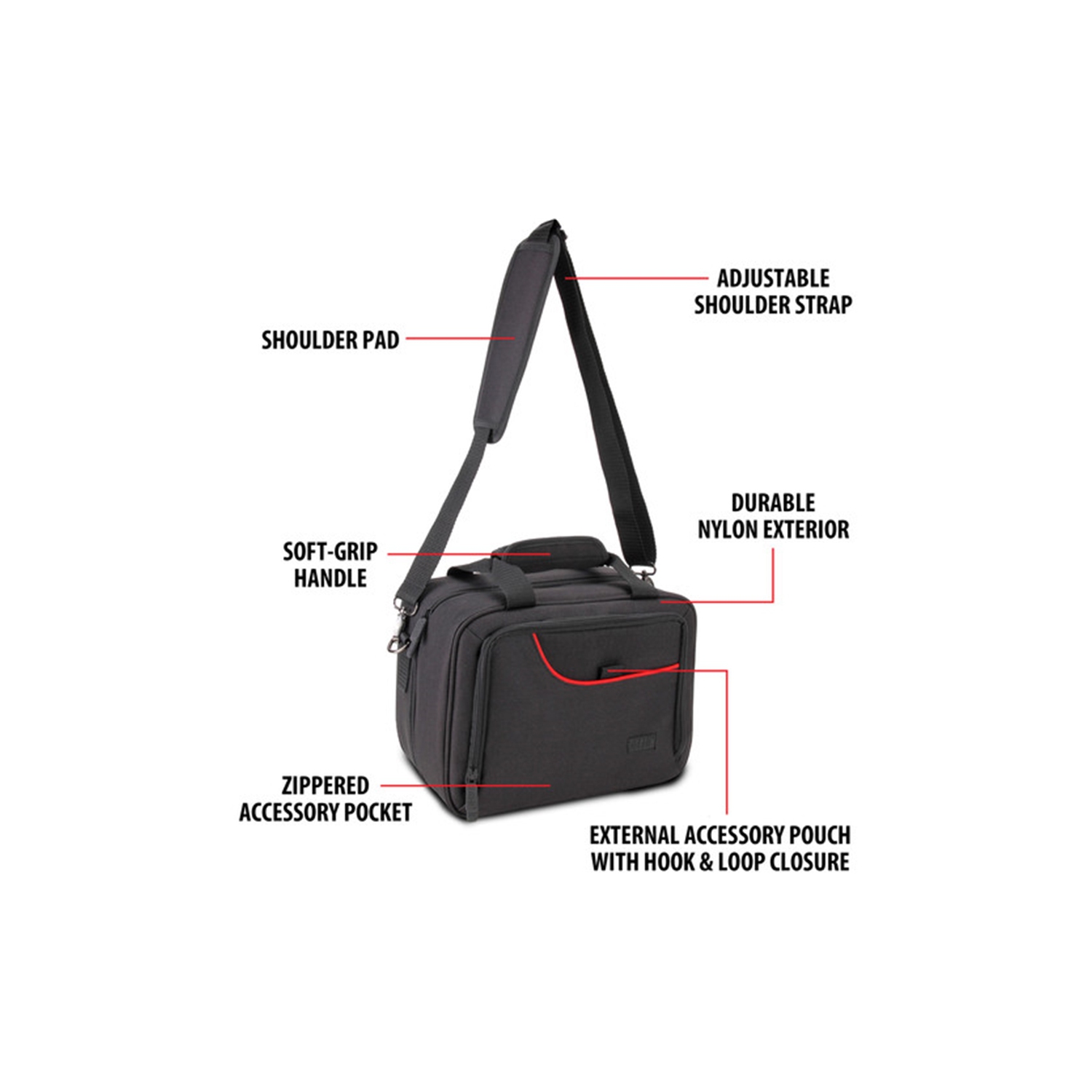 USA GEAR GRSLS14100RDEW Nintendo Switch Transport Case with Storage Compartments Red