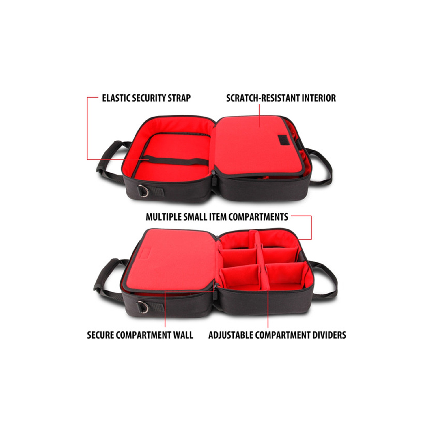 USA GEAR GRSLS14100RDEW Nintendo Switch Transport Case with Storage Compartments Red