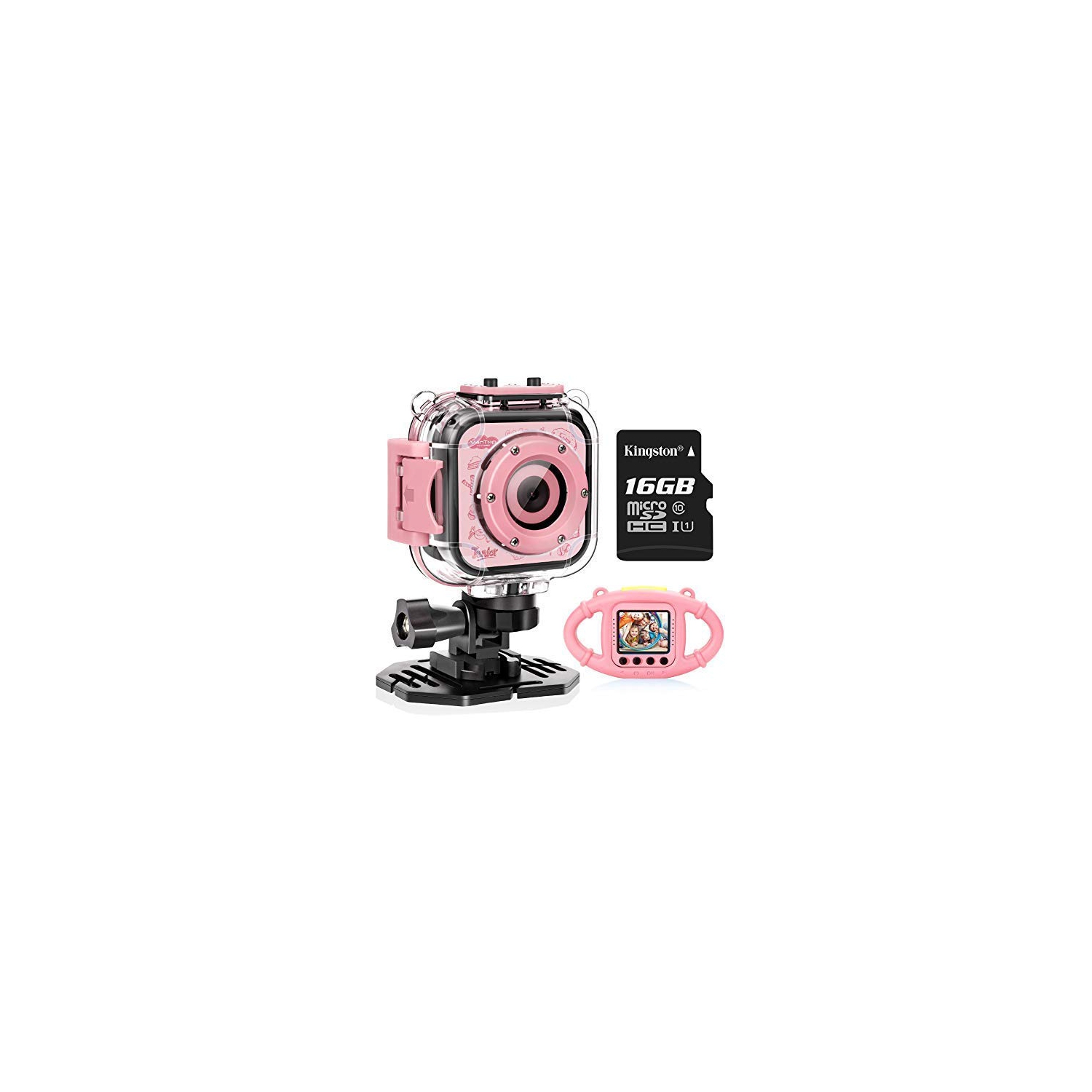 K3 Kids Camera, 1080P Supported Waterproof Video Camera w/ 16Gb Memory Card, Extra Kid-Proof Silicon Case
