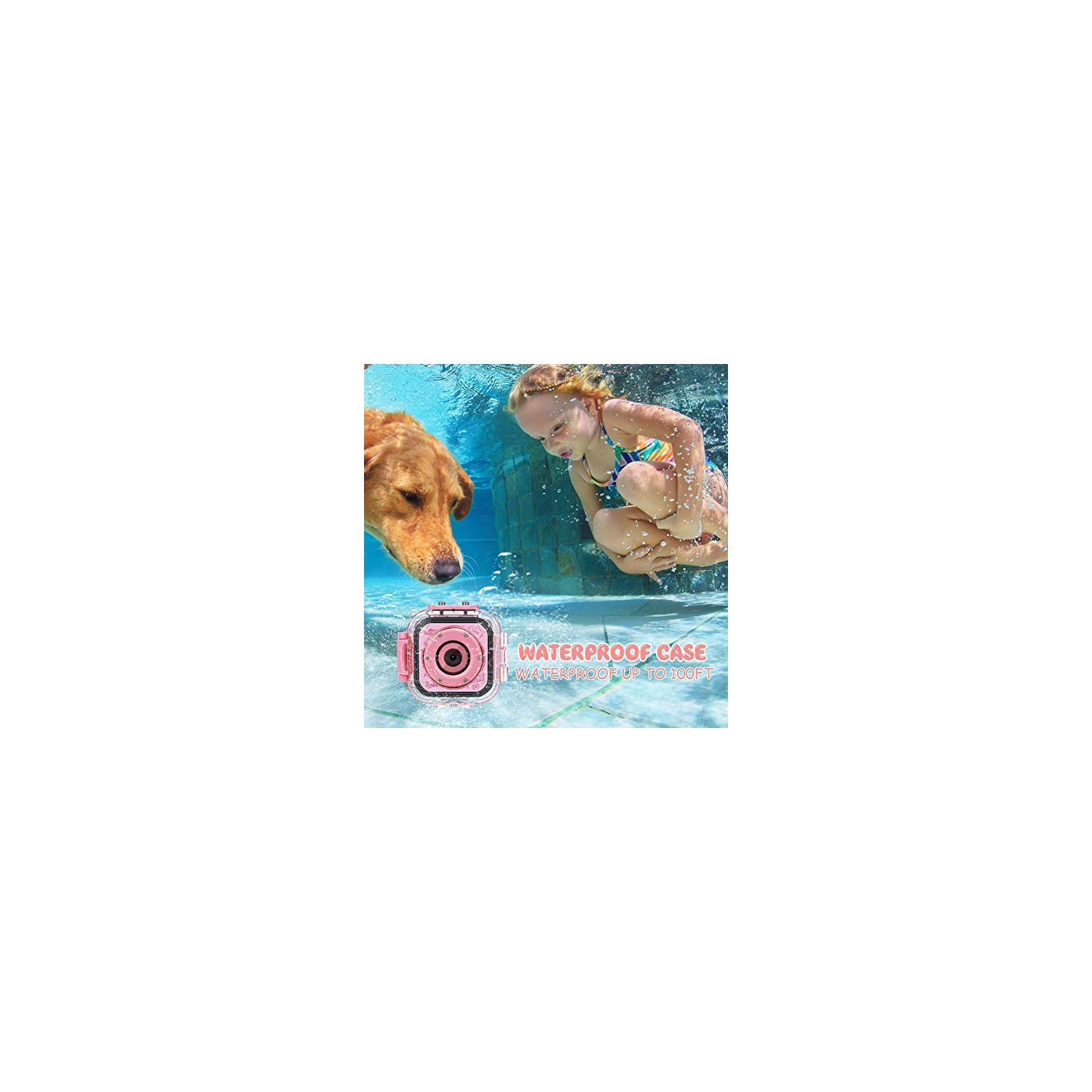 K3 Kids Camera, 1080P Supported Waterproof Video Camera w/ 16Gb Memory Card, Extra Kid-Proof Silicon Case