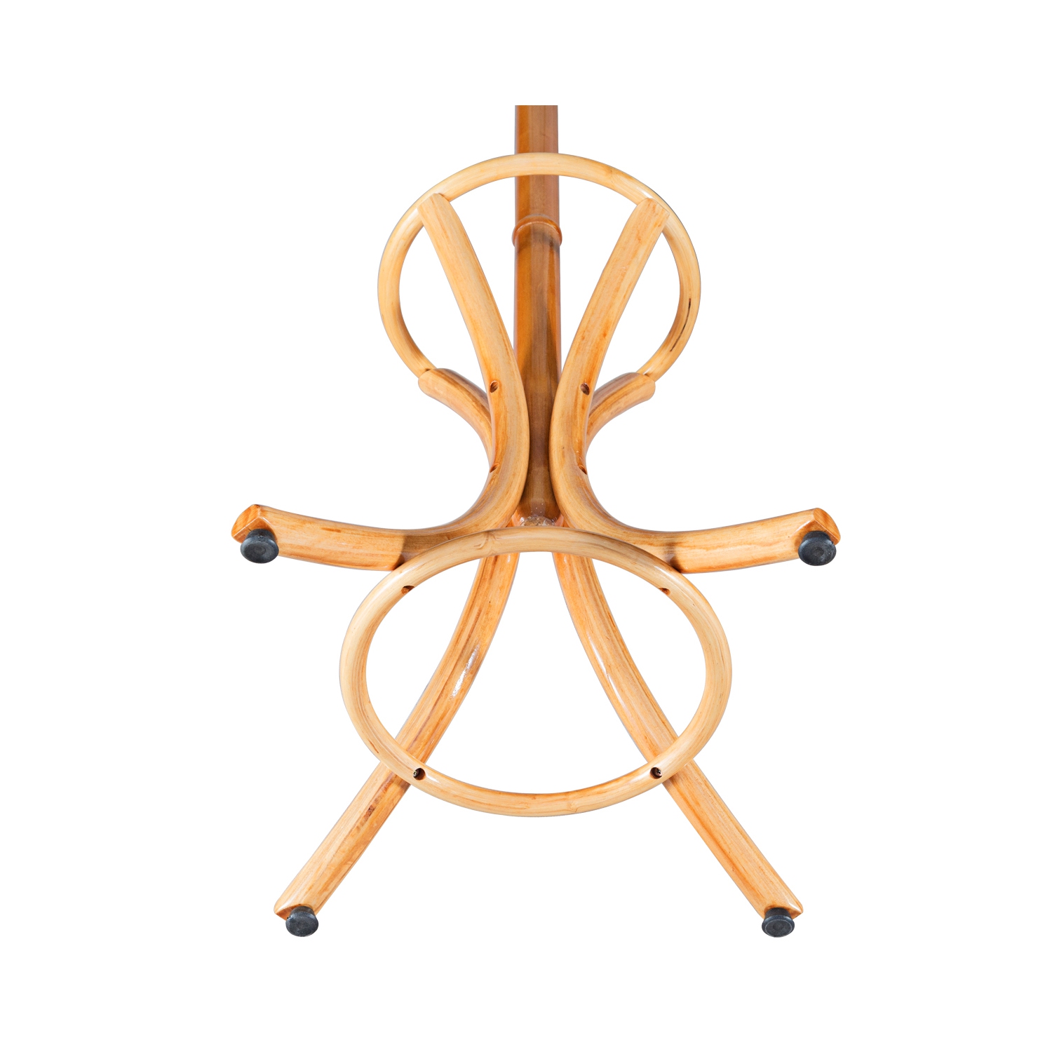 Gymax Wood Standing Hat Coat Rack Jacket Bag Hanger Tree 12 Hooks w/ Umbrella Stand